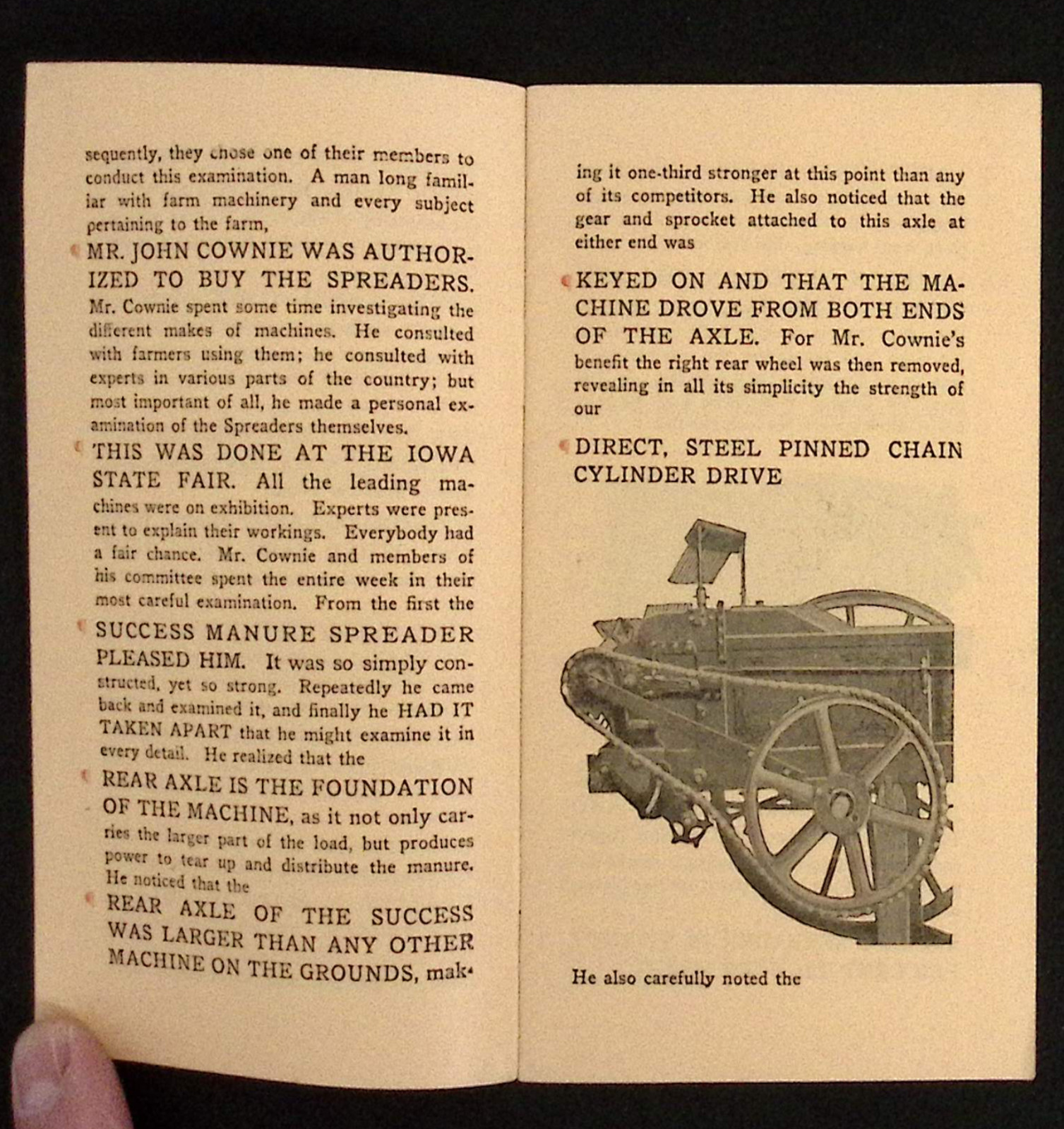 Success Manure Spreaders State of Iowa Testimonial Booklet HR Greenman McGraw NY