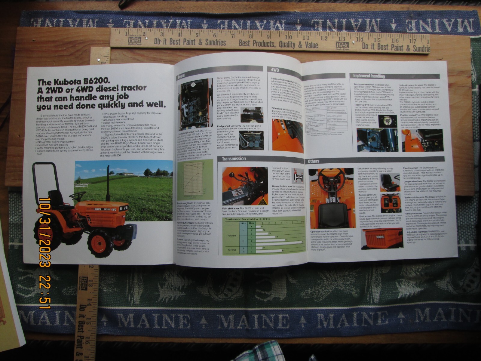kubota diesel tractor 2WD 4WD b6200 brochure 1983
