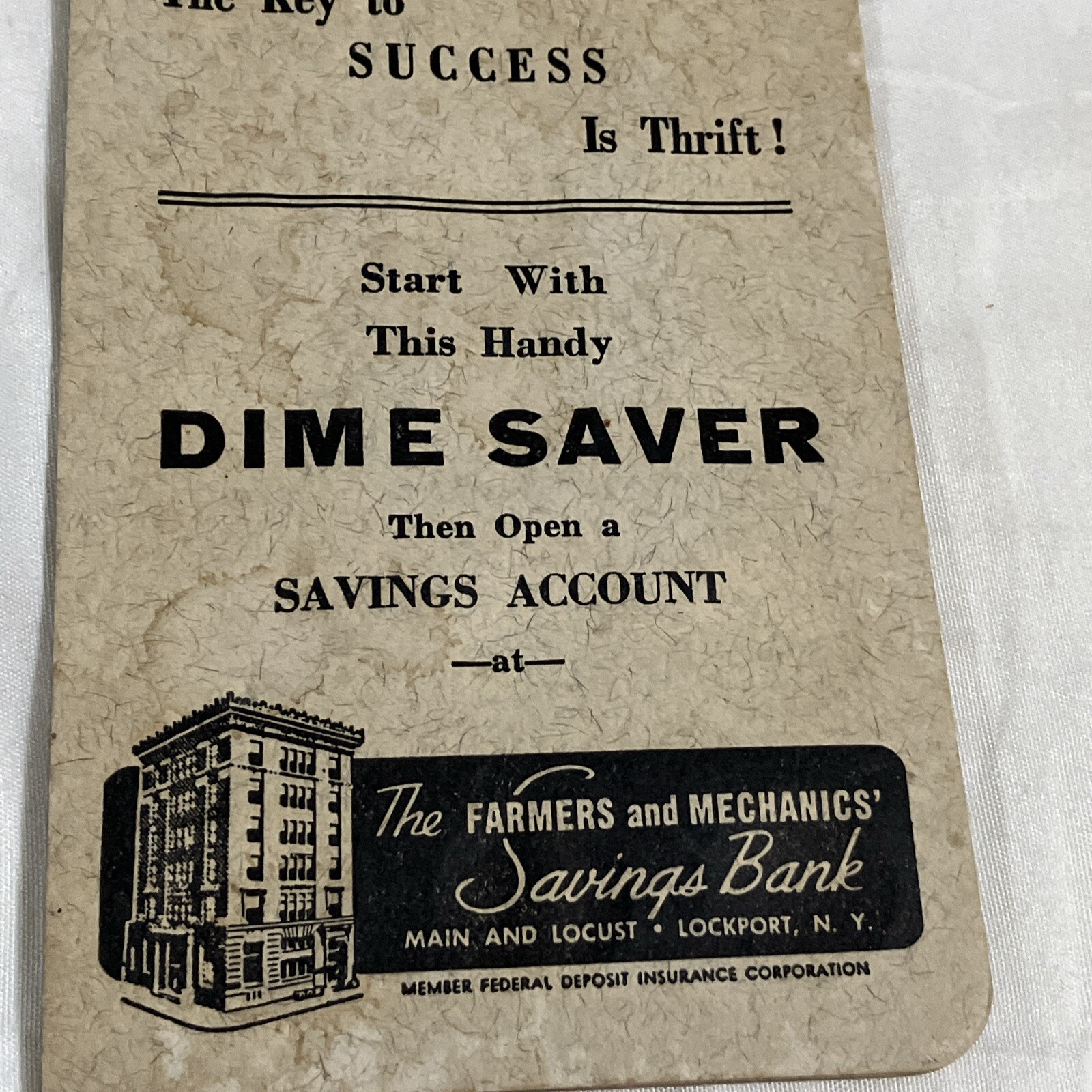 Rare Advertising VTG DIME Saver Book The Farmers And Mechanics Saving Bank