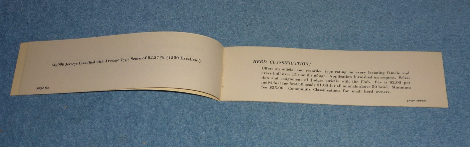 Vintage American Jersey Cattle Club Booklet Programs Projects Awards Fees etc