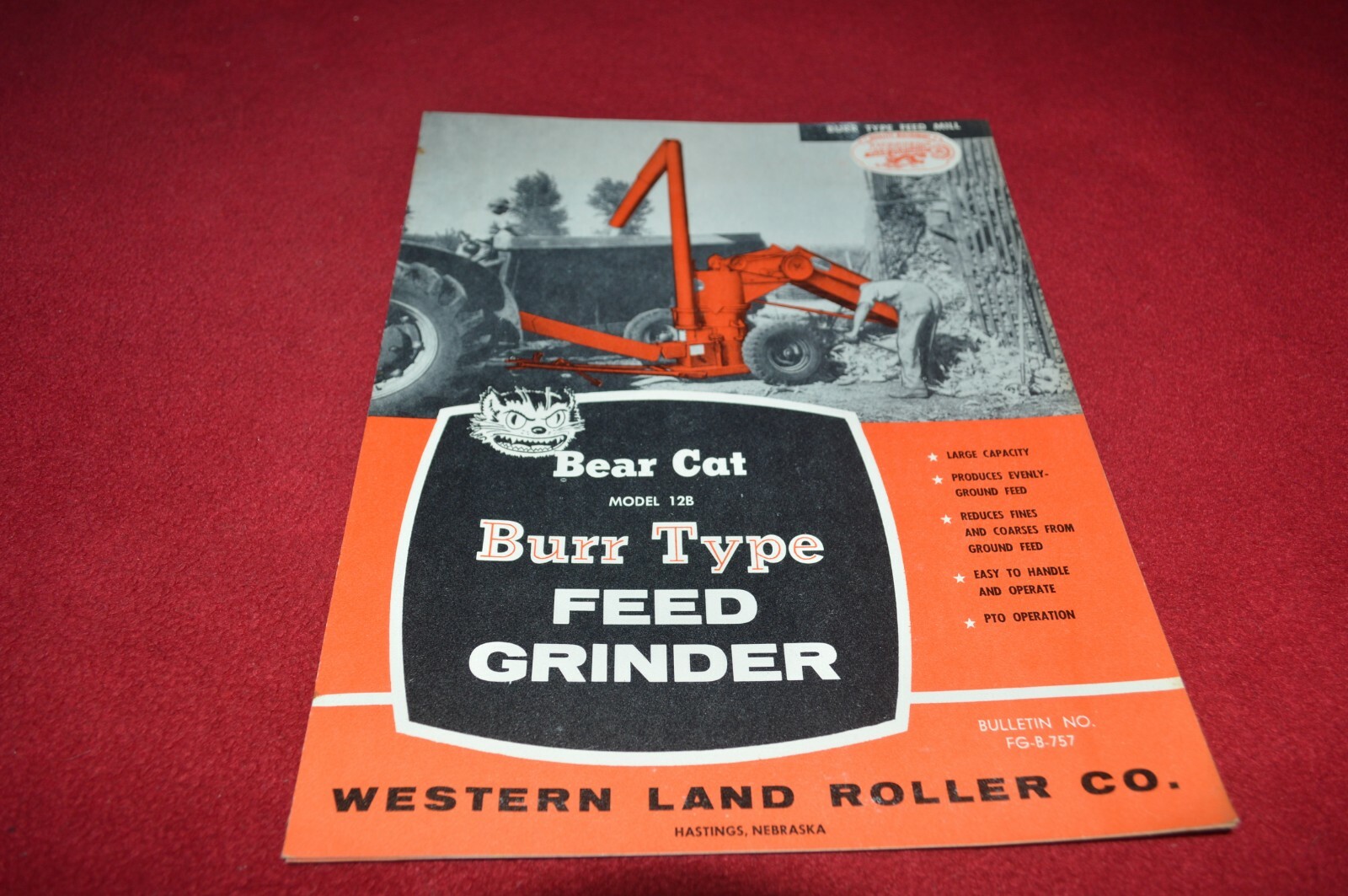 Western Bear Cat 12B Burr Type Feed Grinders Dealer&rsquo;s Brochure YABE18