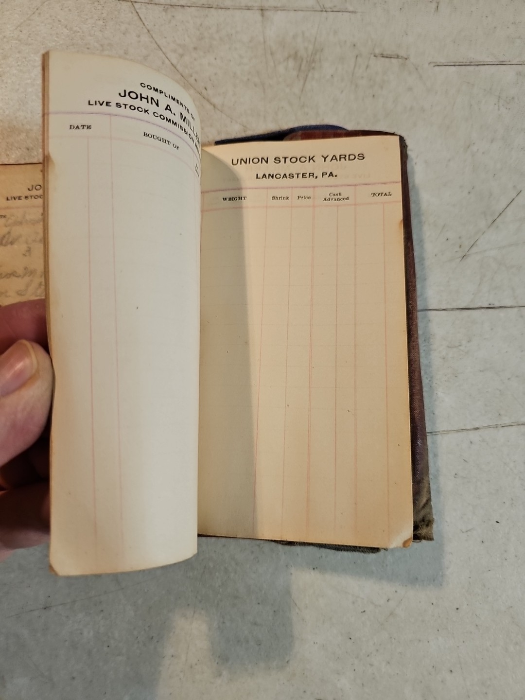 Vintage 1919-20 John A Miller Union Stock Yards Lancaster, PA Notepad