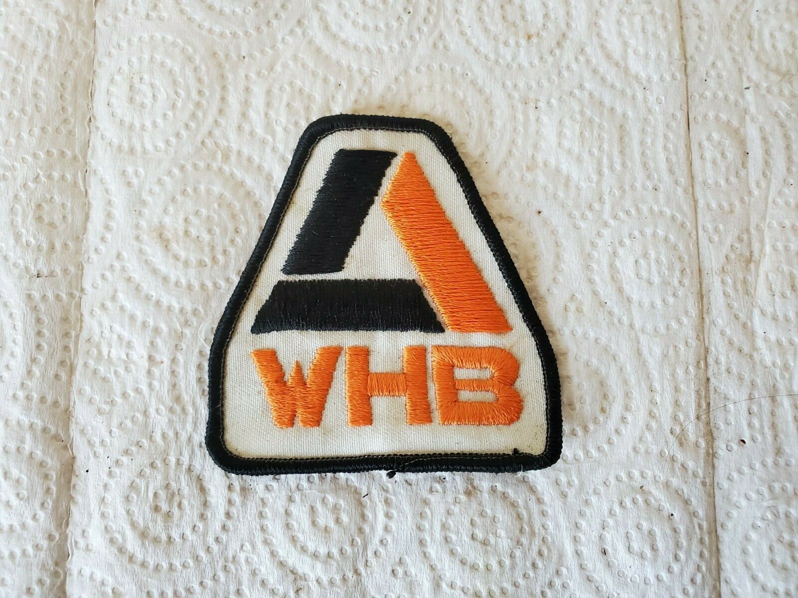 2-3/4&Prime; x 3&Prime; cloth patch WHB farm tractor machinery orange & black logo