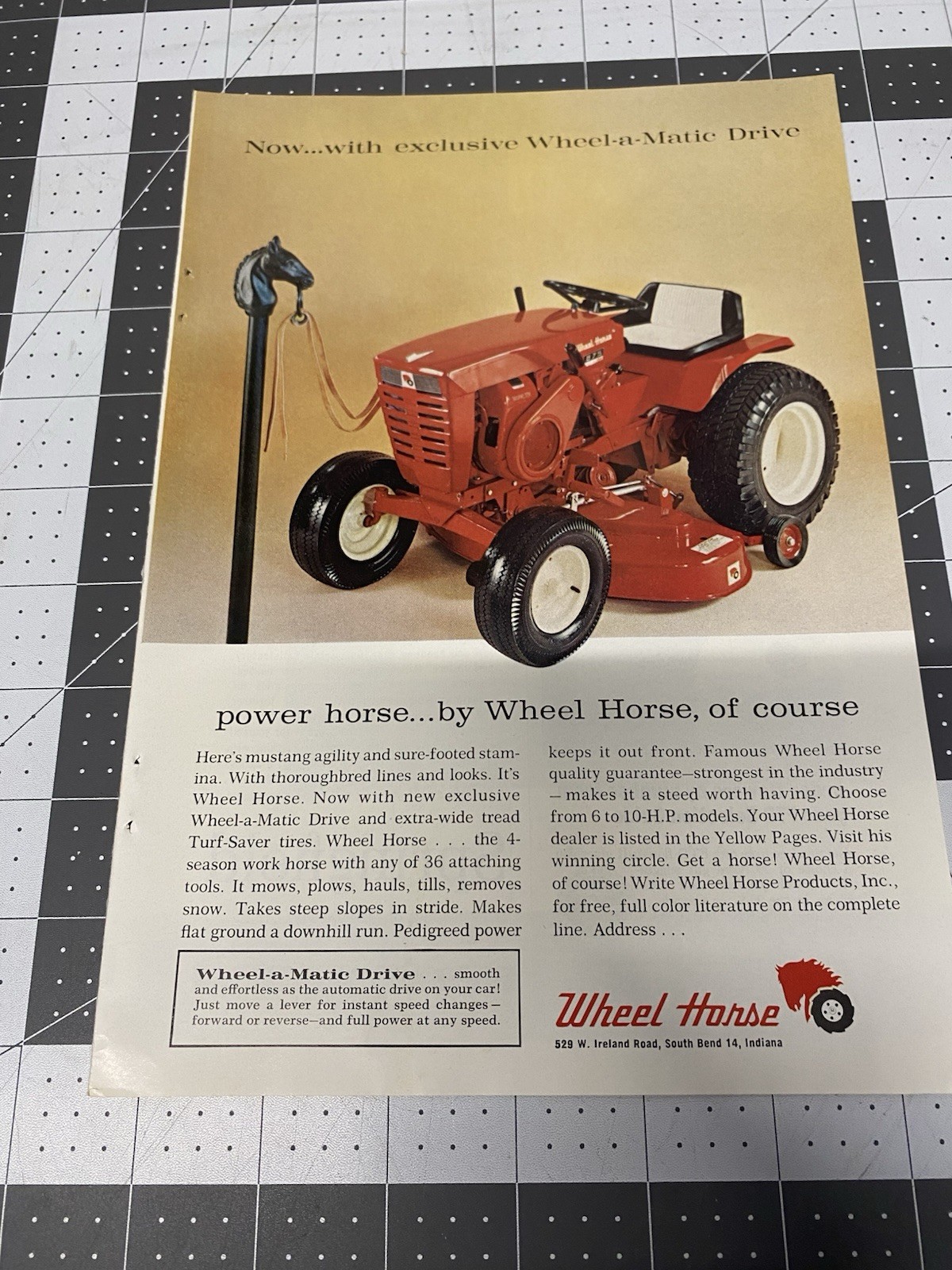 1965 Wheel Horse: Wheel a Matic Drive – Vintage Print Ad