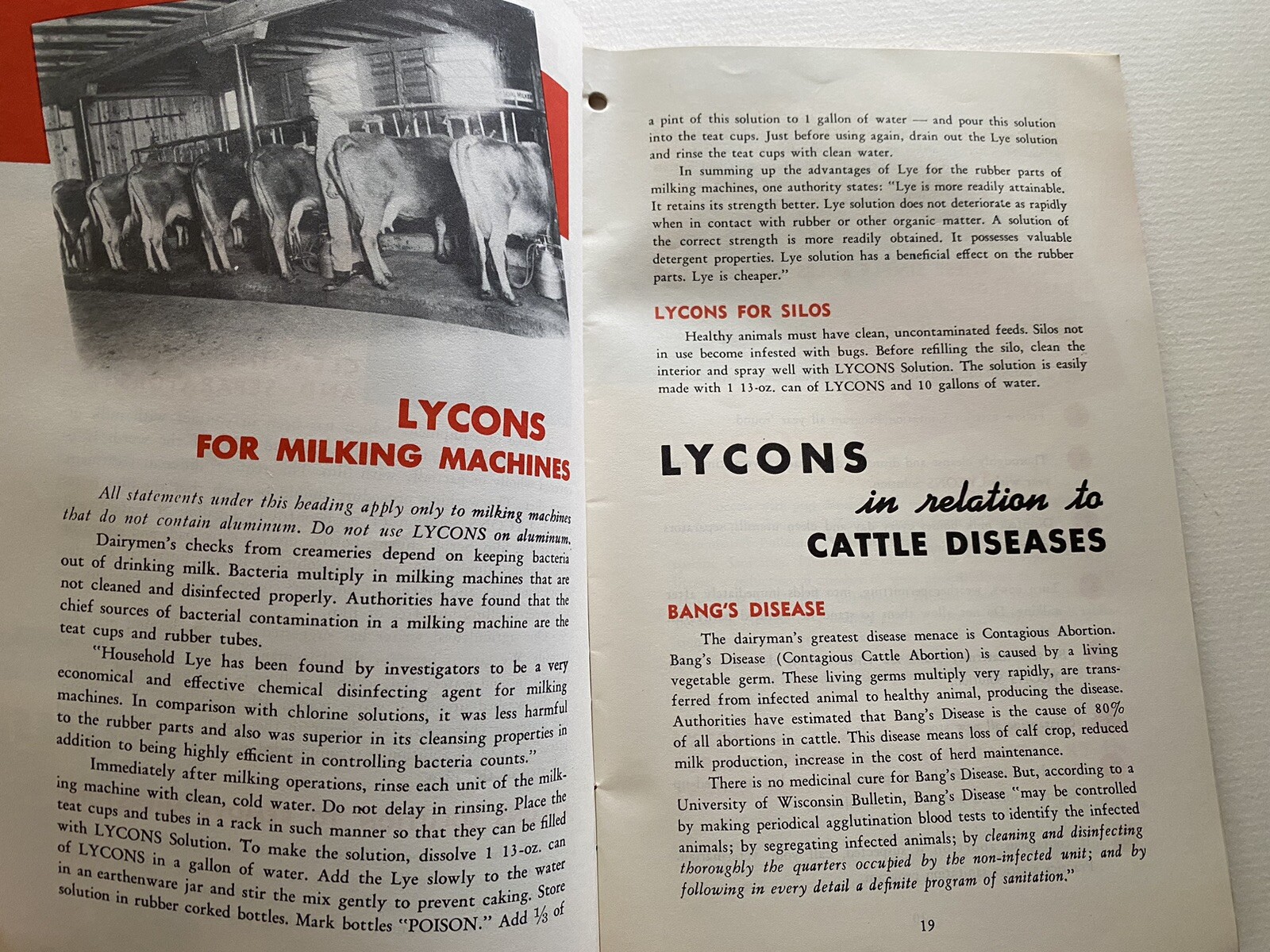 LYCONS The Farmers Friend, New Flake Lye Vintage Handbook Holly Products 1930&rsquo;s