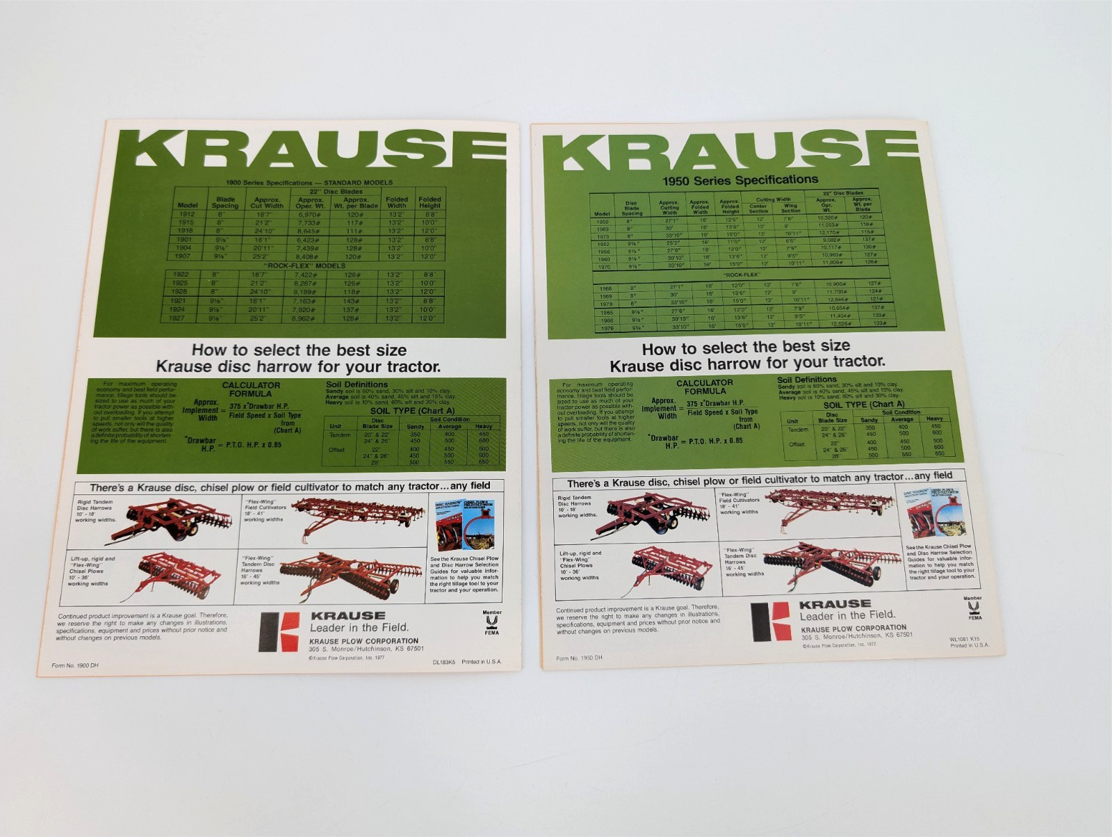10pc LOT Vintage Krause Tandem Offset Heavy-duty Flex-wing Disc Harrow Brochures