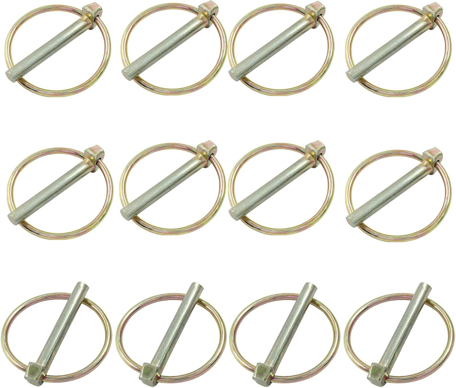 12 PCS 1/4 Lynch Pin, Linch Pin with Ring, Shaft Locking Pin Heavy Duty Lynch Pi