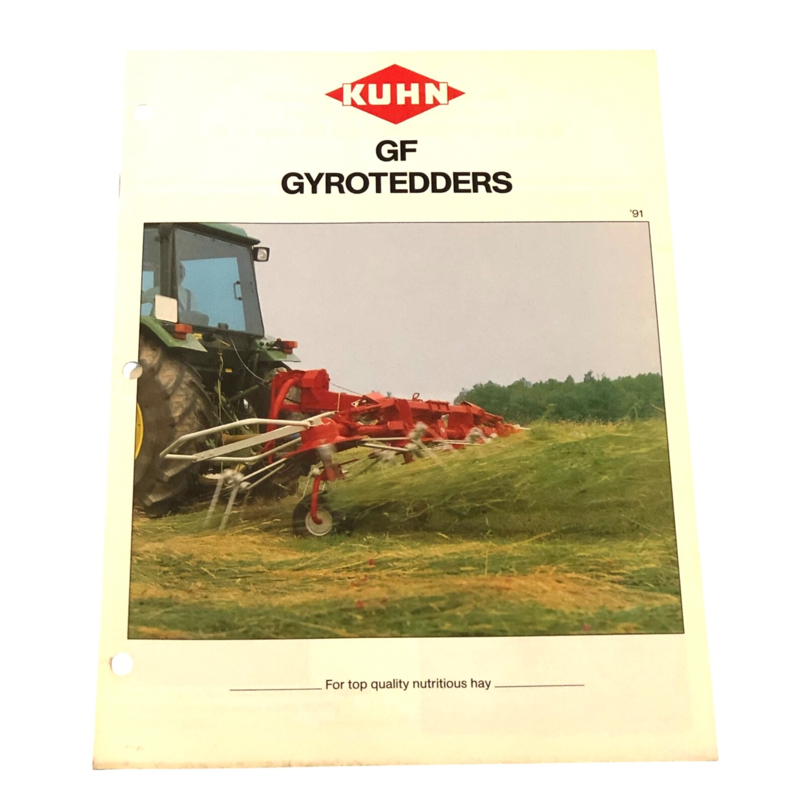 1991 Kuhn GF Gyrotedders Dealer Advertising Sales Promotional Brochure