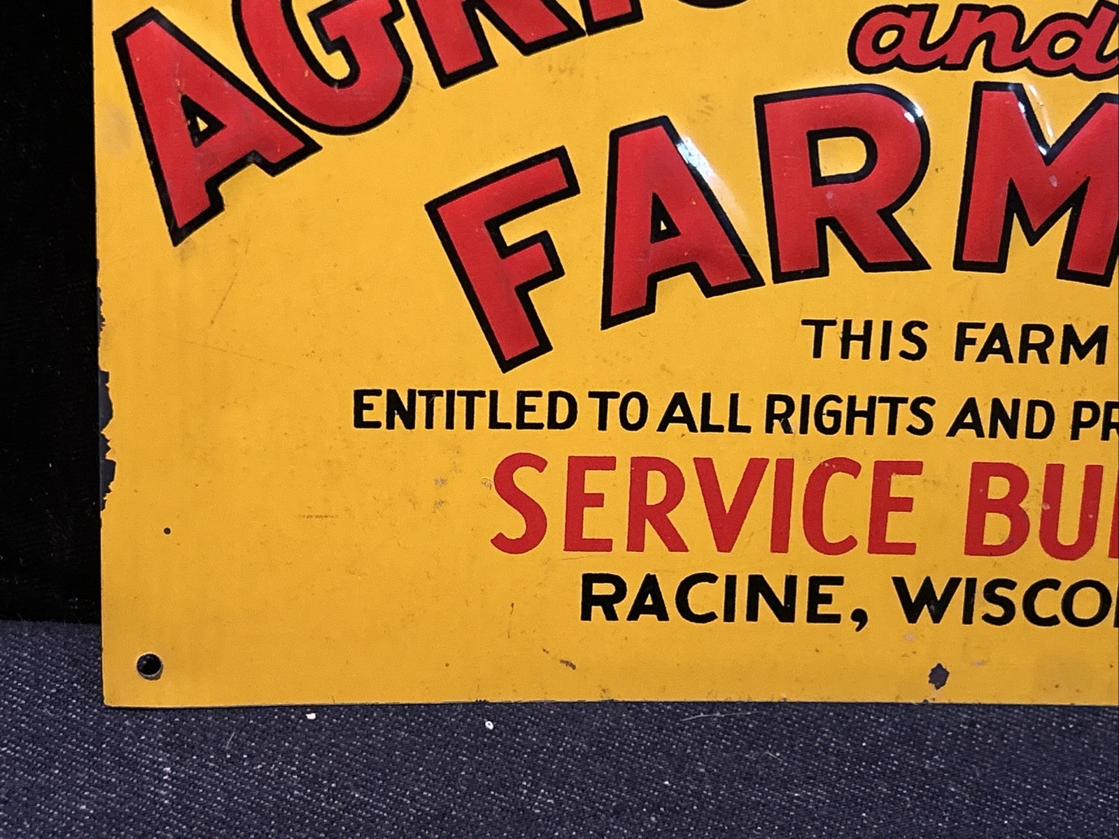Vintage Original Protected By Wisconsin Agriculturalist Farmer Service Bureau