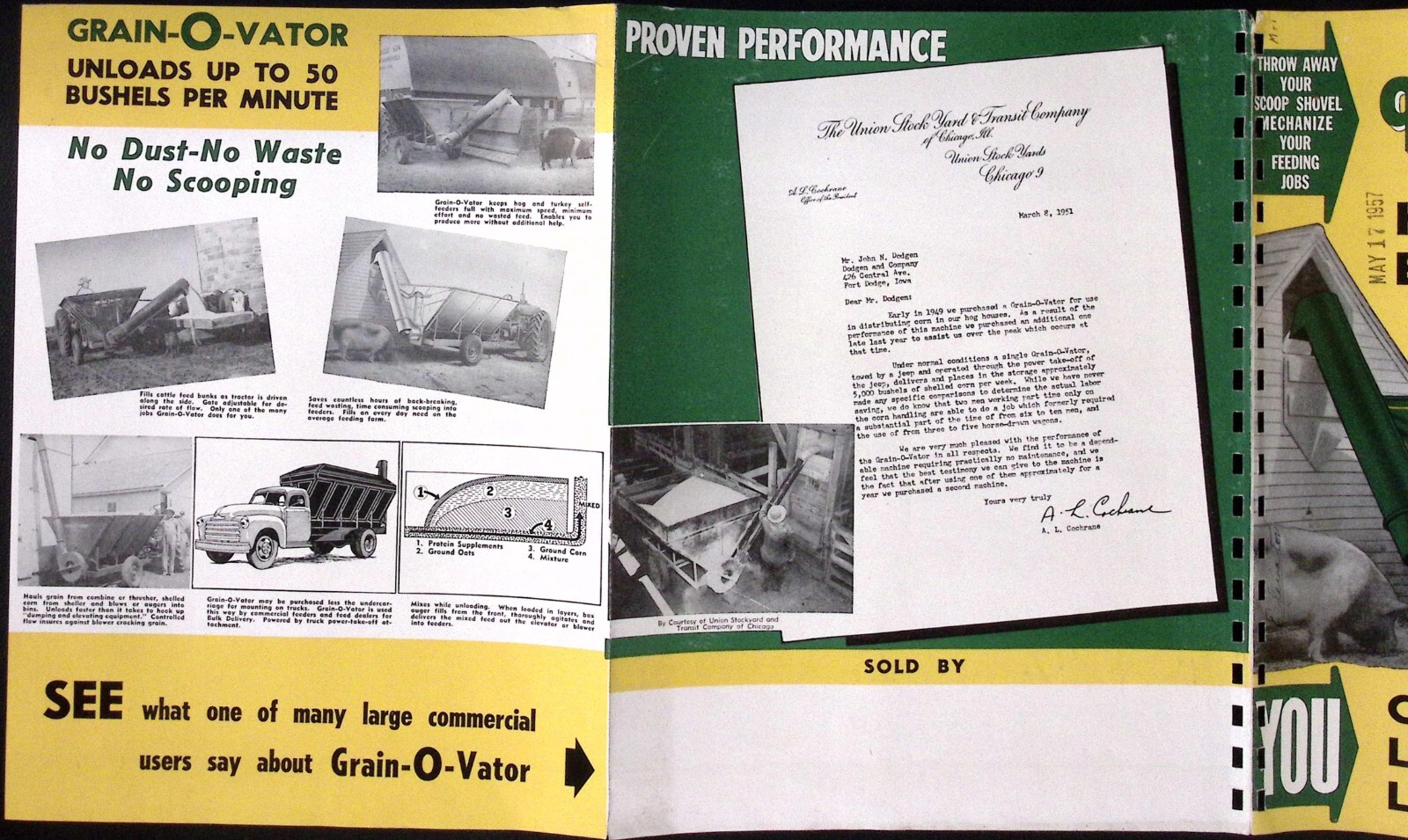 1957 North American Grain O Vator Hauls Unloads Elevates Mixes Dealer Brochure