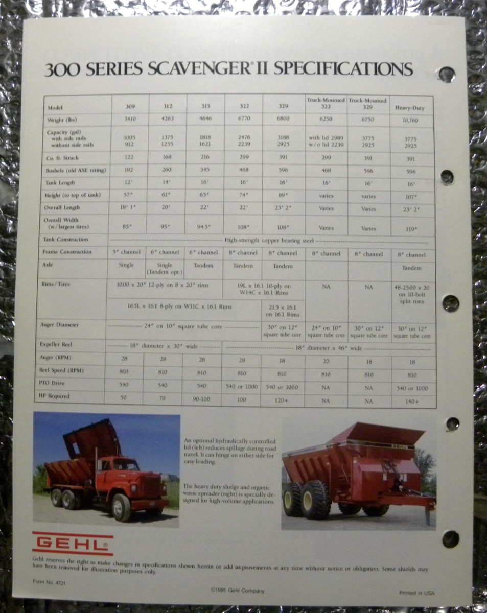 Vintage Factory GEHL Dealer&rsquo;s Brochure V-Tank Spreader Buyers Guide