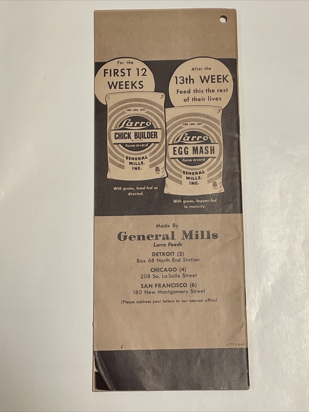 1944 Larro Chick Book Poultry Service Department Research Farm General Mills