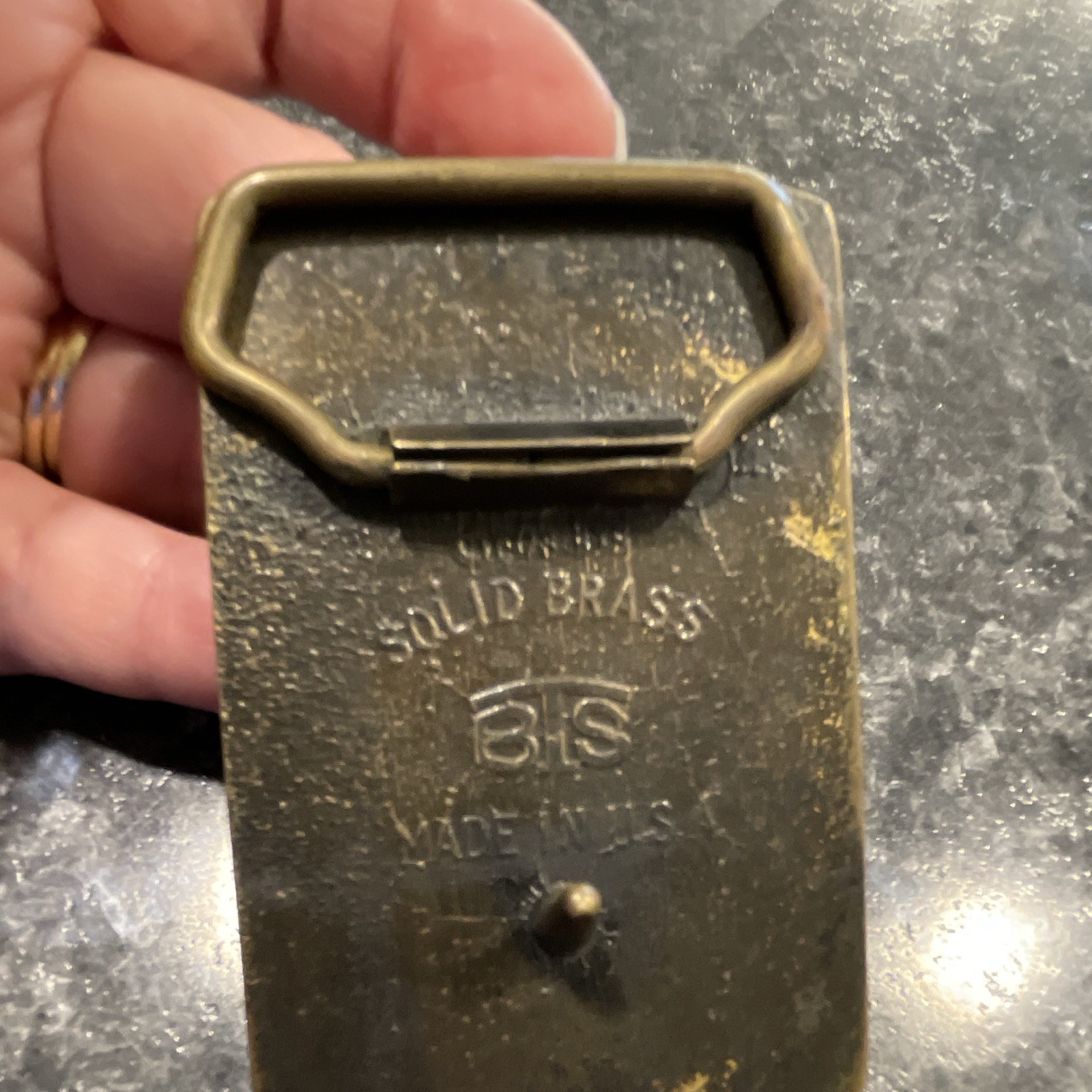 70’s ABS « Beefing Up for Tomorrow » Solid Brass Gold Belt Buckle AgricultureTheme