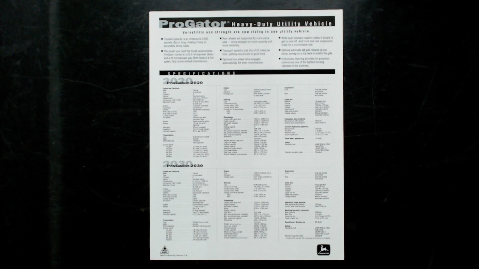 John Deere ProGator Brochure Utility Vehicle 2020 Agricultural