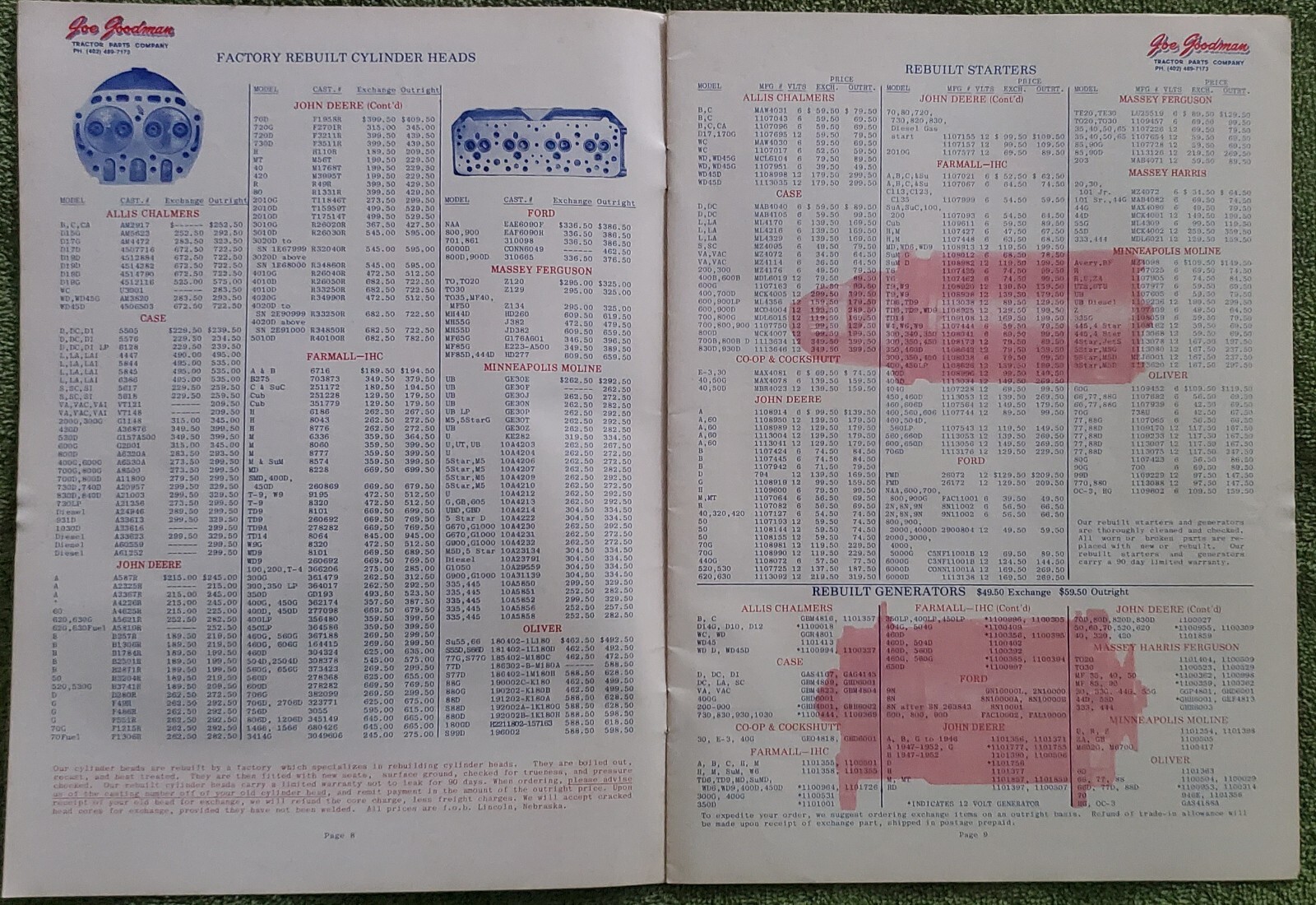 Joe Goodman Tractor Parts Catalogs