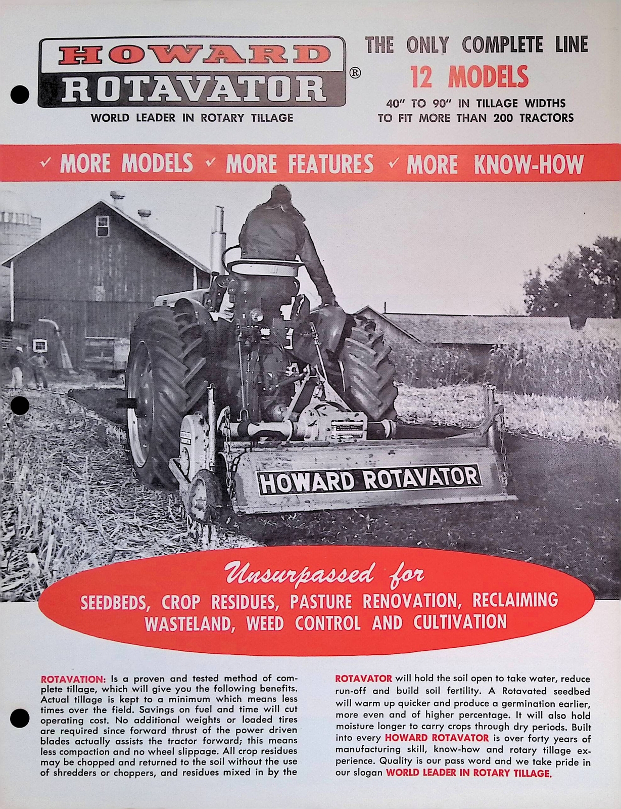 Vintage Farm Brochure Howard Rotavator Unmatched Tillage and Cultivation Tools