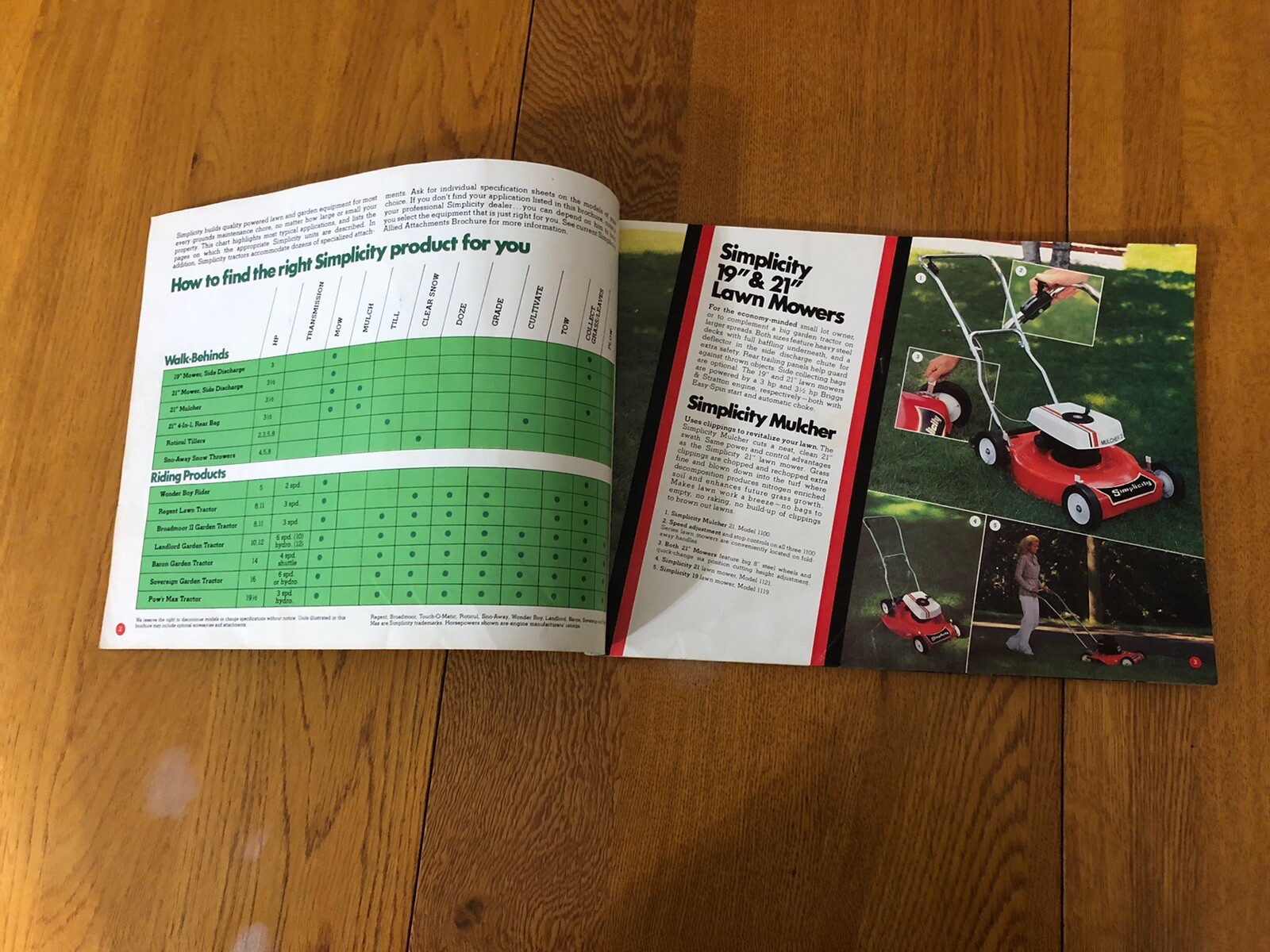 VTG 1978 SIMPLICITY LAWN MOWER GARDEN TRACTOR SALES CATALOG USA 23 PAGES