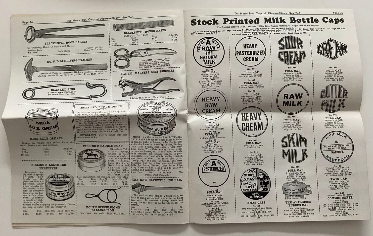 Vintage 1937-8 Dairy Supplies And Specialties Catalog Moore Bros. Albany NY