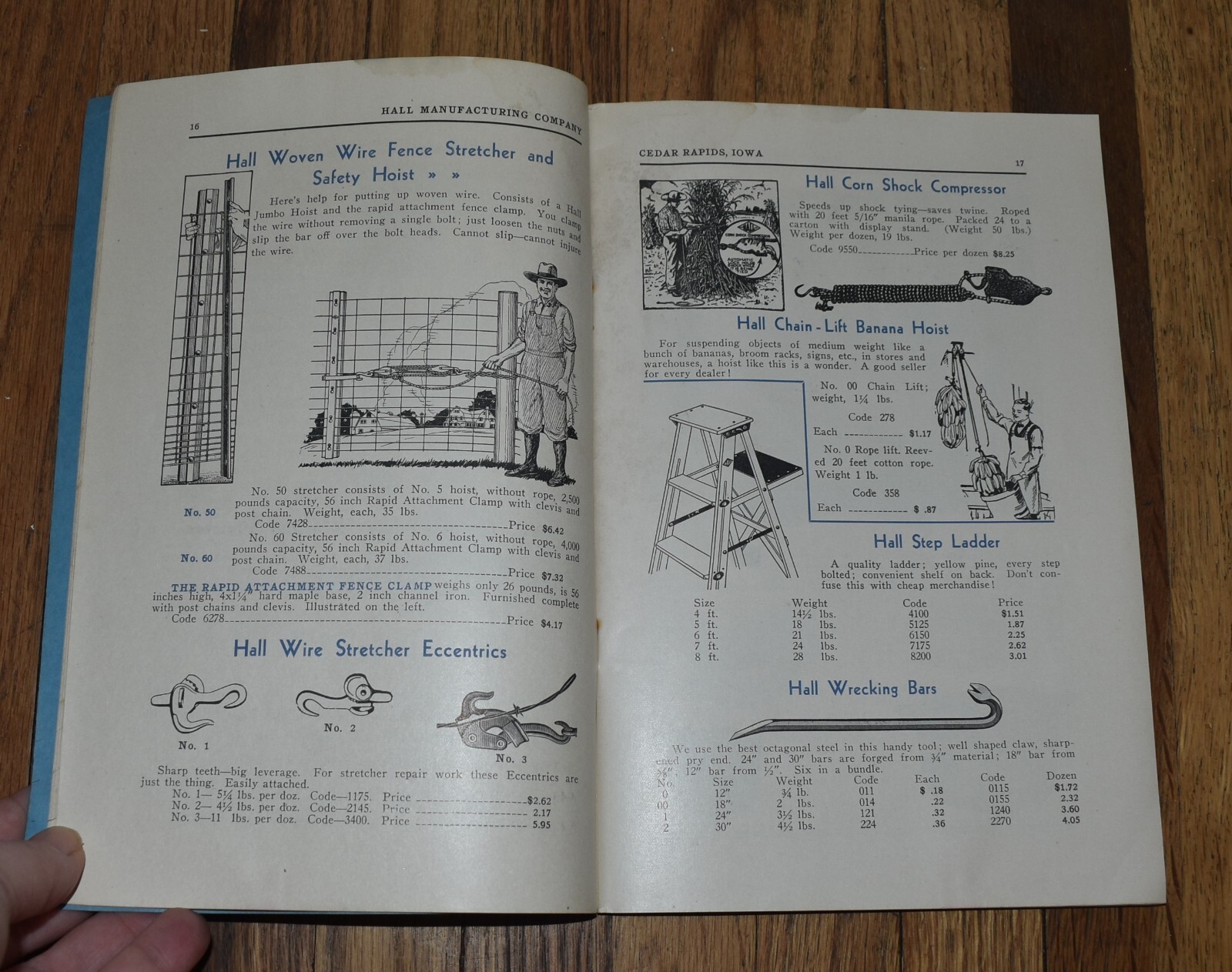 RARE HALL MANUFACTURING CEDAR RAPIDS IA FARM EQUIPMENT SALES FARM CATALOG
