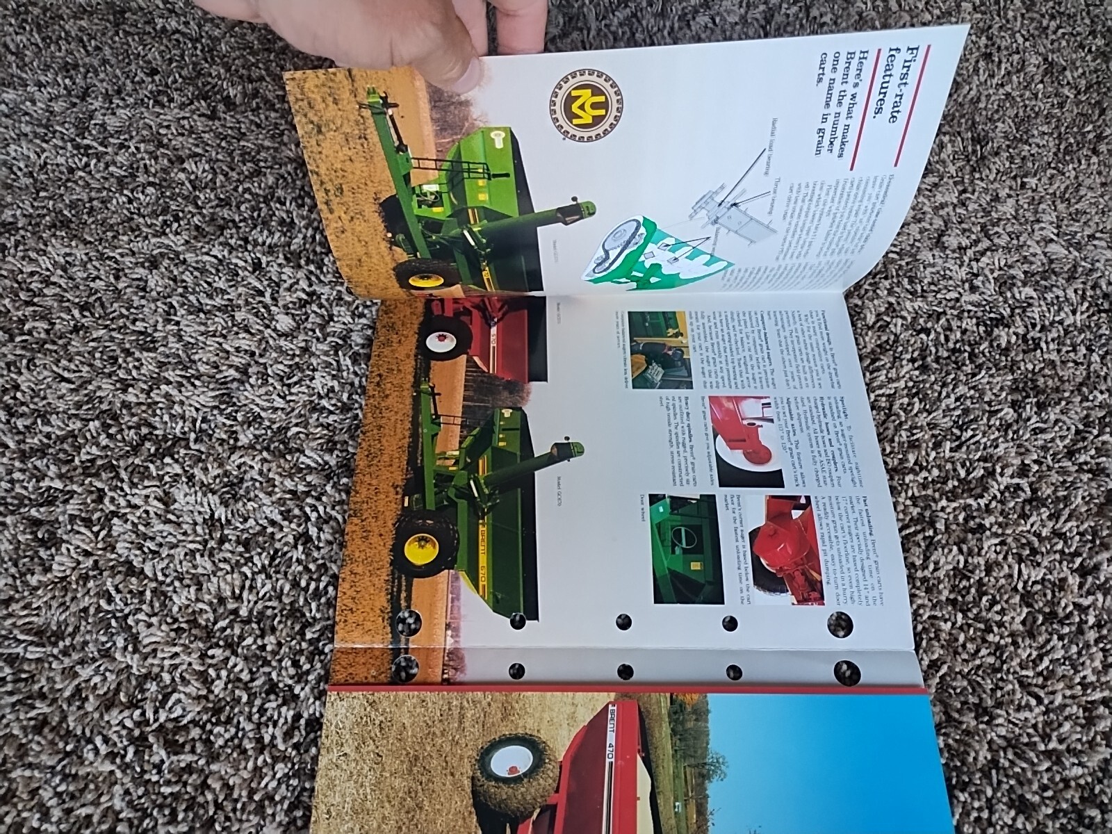 Vtg 1989 Unverferth Brent Grain Carts Bin Wagons 4 Page Sales Sheet Brochure