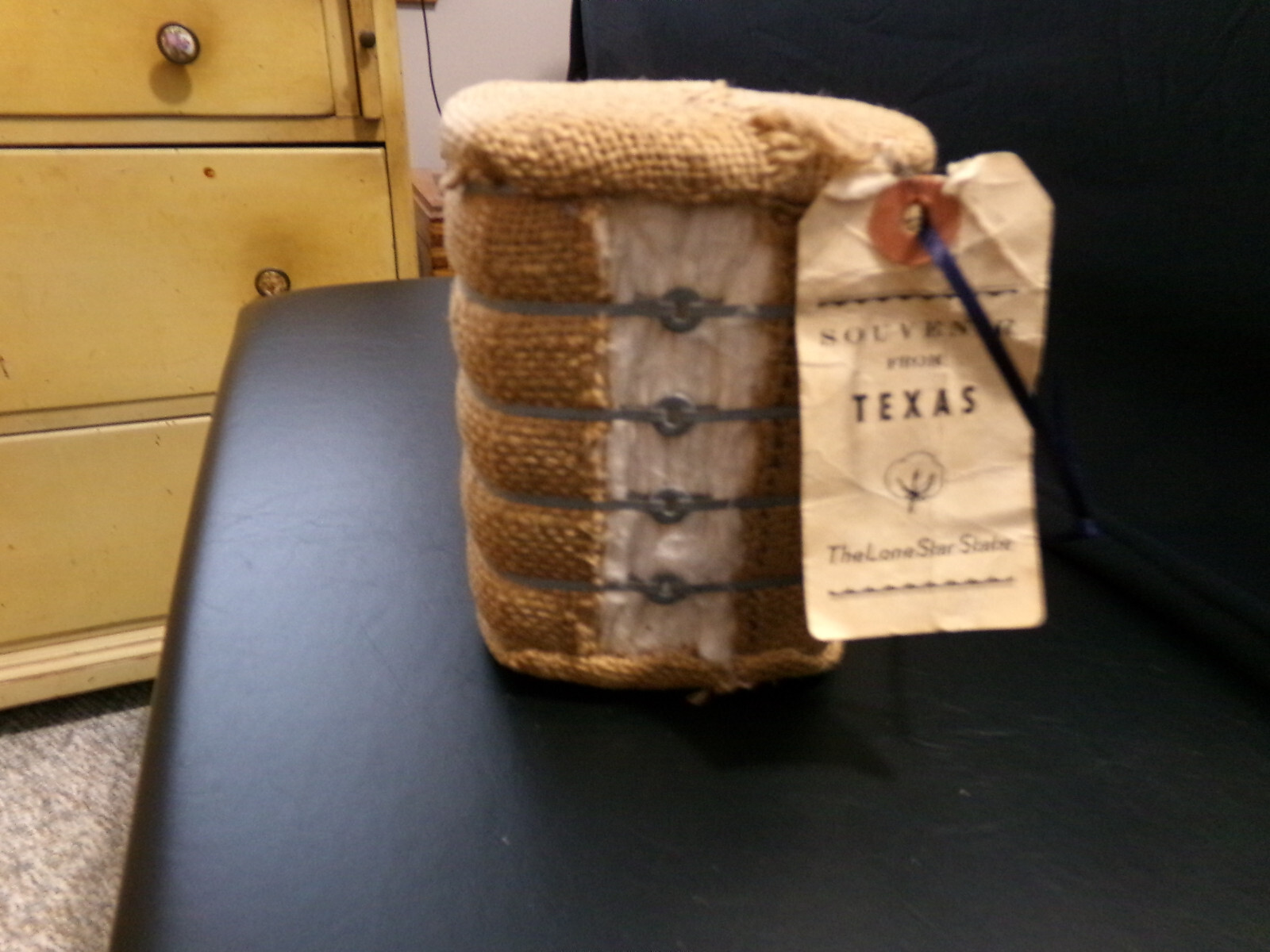 Vintage Cotton Bale Souvenir From Texas – Small Miniature