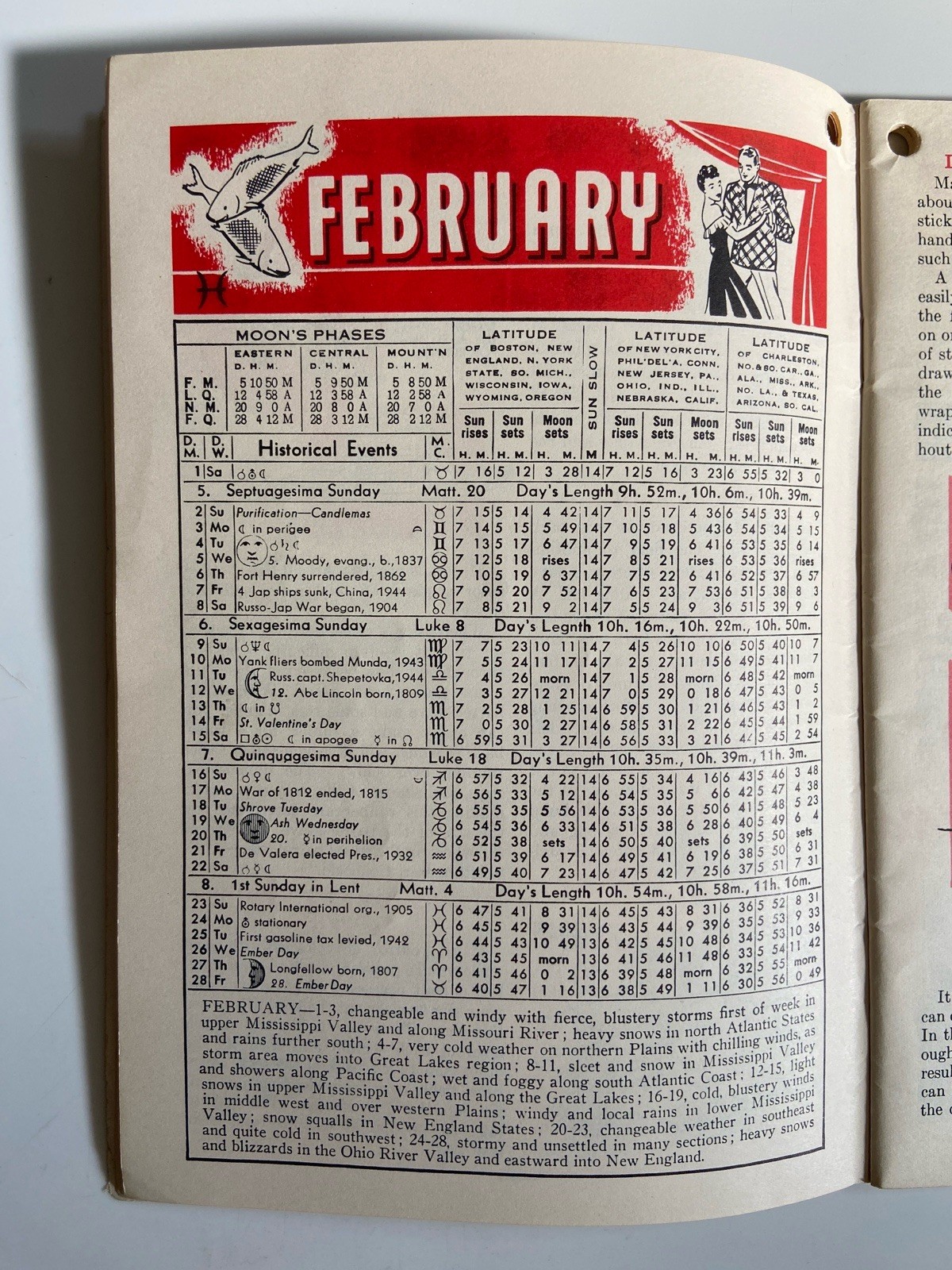 1947 Watkins Almanac Farm Hints Moon Phases Farming Techniques Planting Crops PB