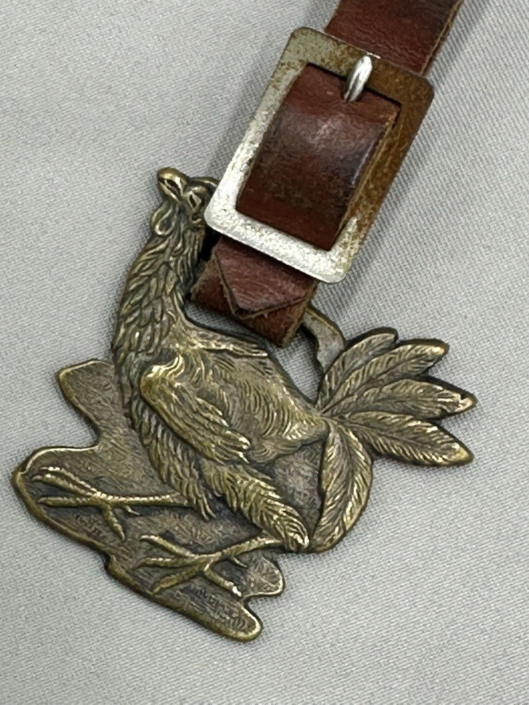 Antique Aultman Taylor TRACTOR Thresher ENGINE Farm Advertsing WATCH FOB Rooster