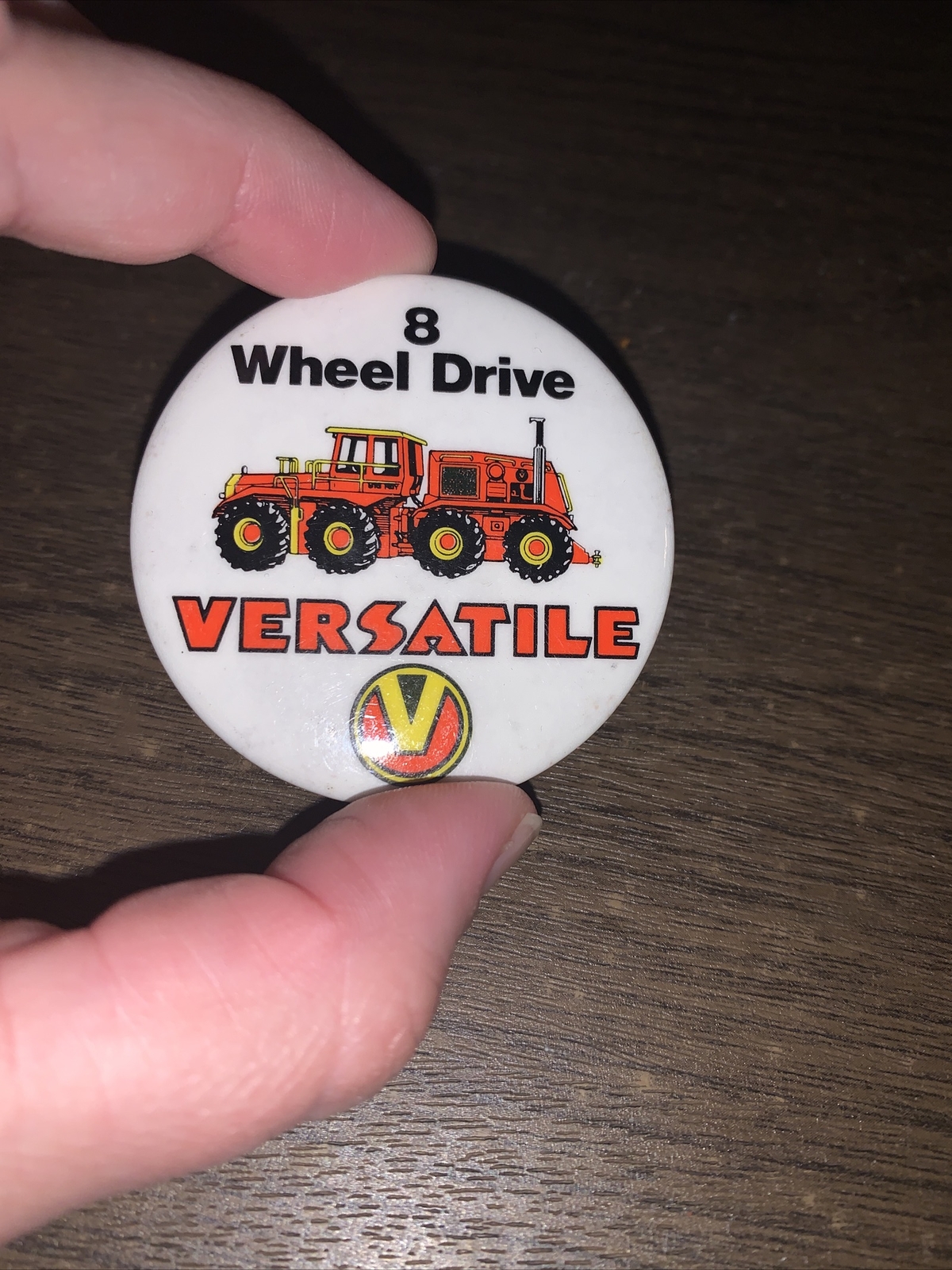 Rare Versatile Tractor Pinback Button Concept Tractor 1080 Big Roy 8 Wheel Drive