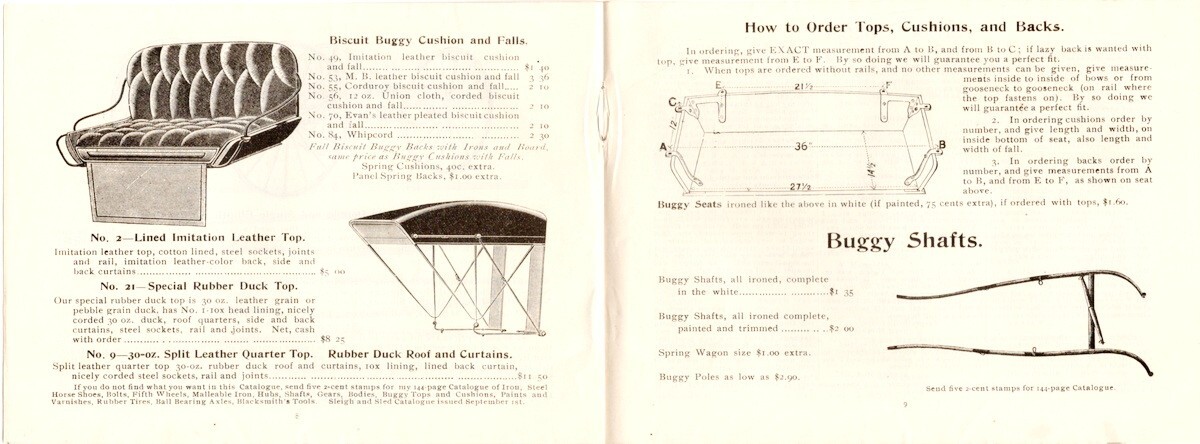 1890&rsquo;s Wm. W. Boob, Mfg of Wheels, Gears, Buggies/Flyers, Add Sheets, Catalog 17