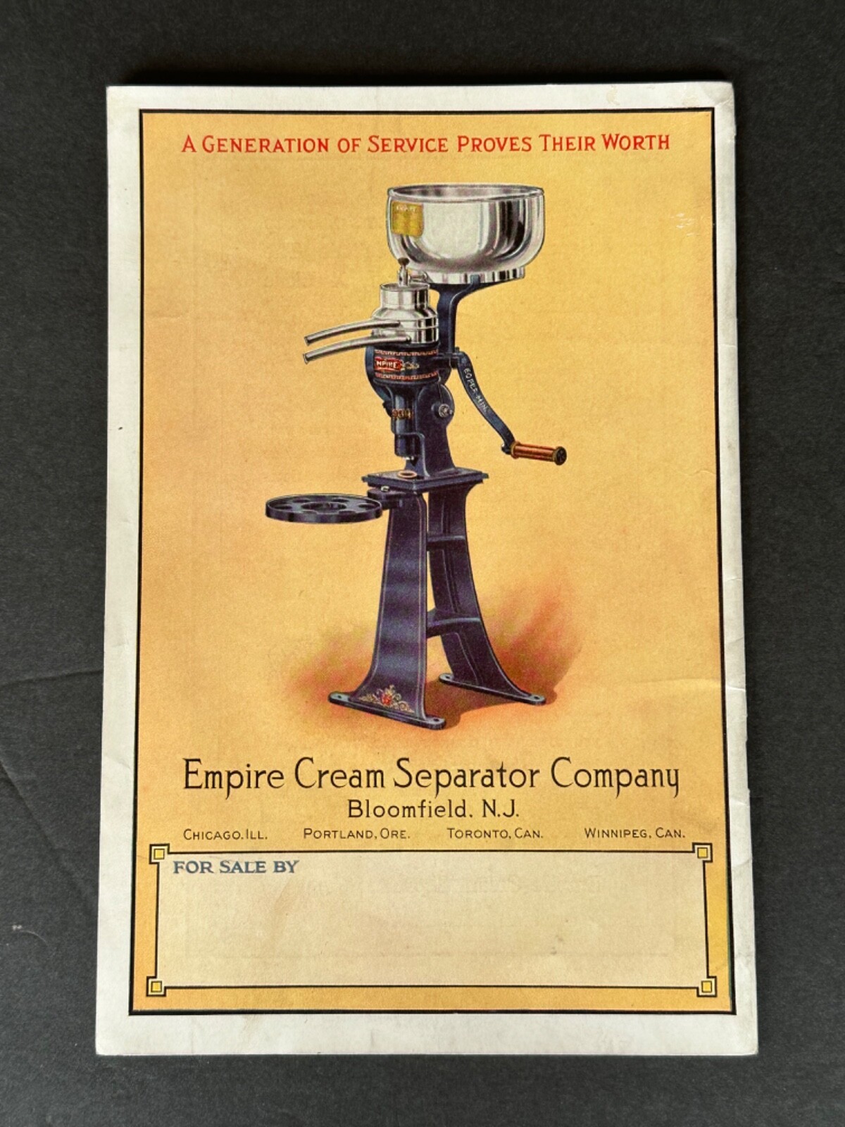 VINTAGE Advertising Catalog Dairy Machinery Empire Cream Separator Company 1914