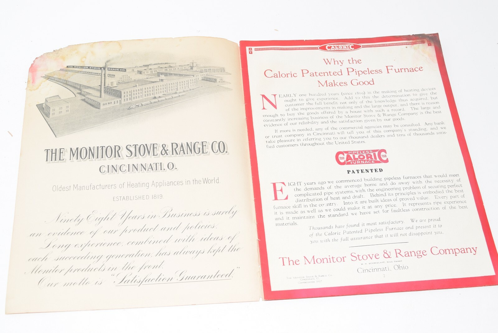 Antique 1917 Monitor Stove & Range Co. Sales Catalog – Cincinnati, OH