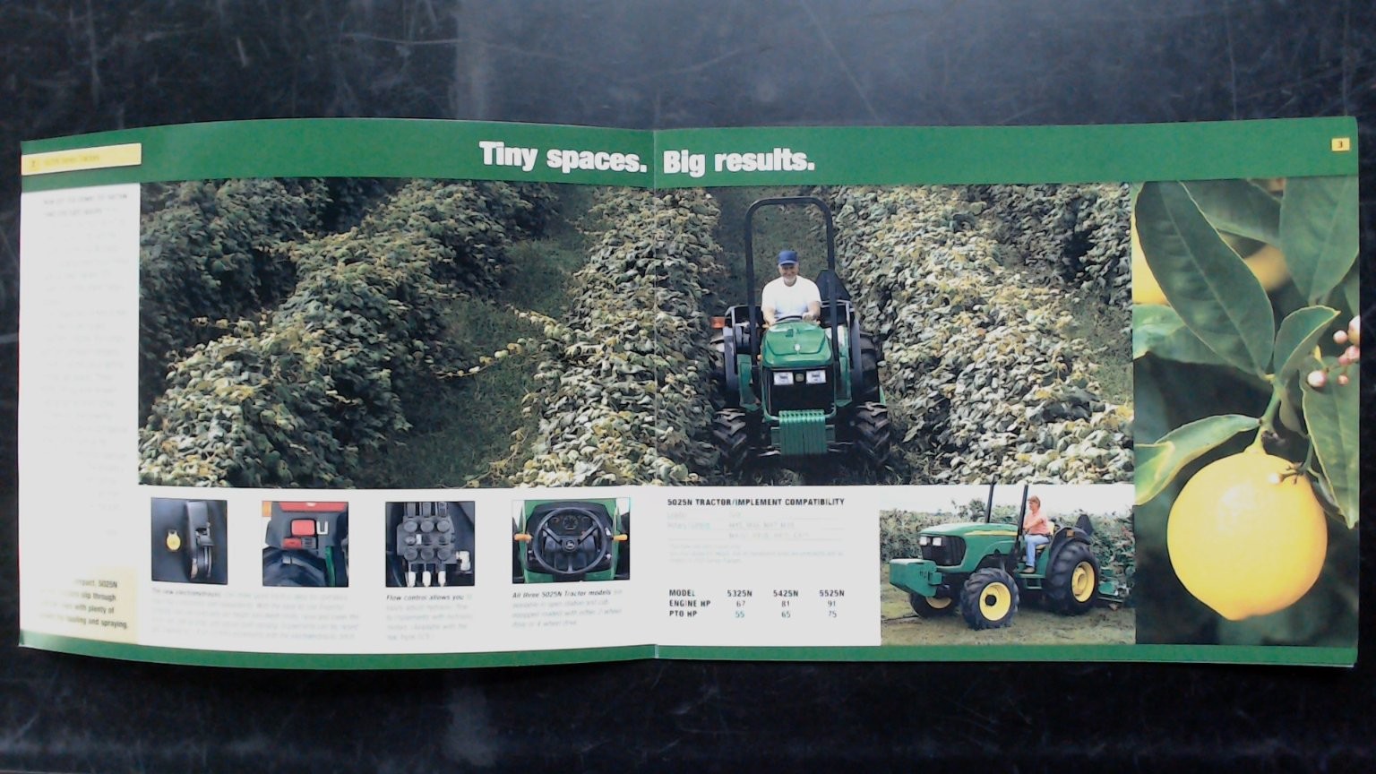 John Deere 5025 Series Specialty Tractors Vintage Brochure Green Yellow