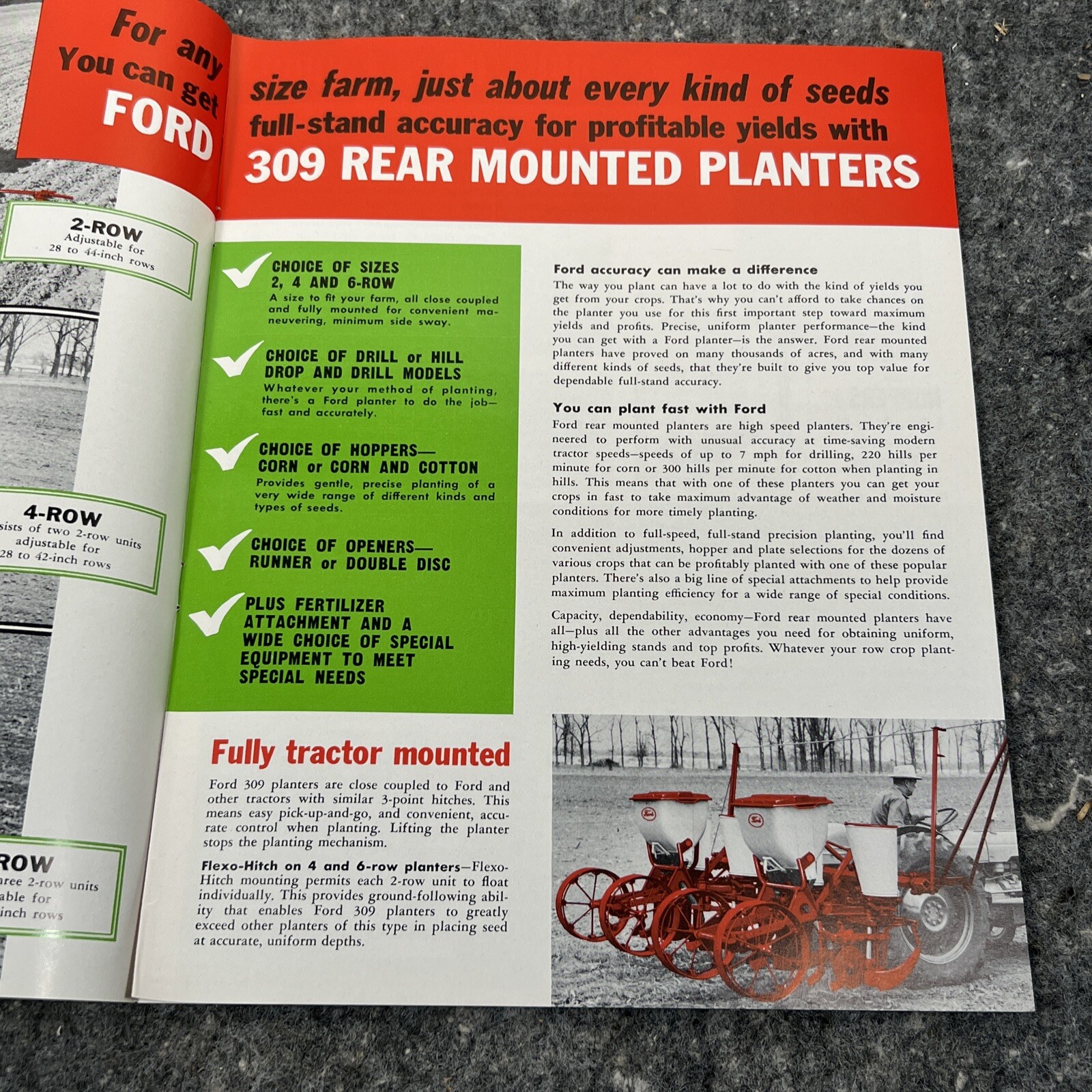 FORD 2,4,6 REAR MOUNTED PLANTERS 8 PAGES SALES BROCHURE