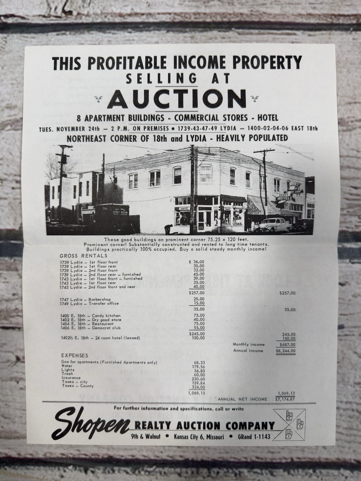 VTG Profitable Income Property Apartment Kansas City MO Public Auction Flyer