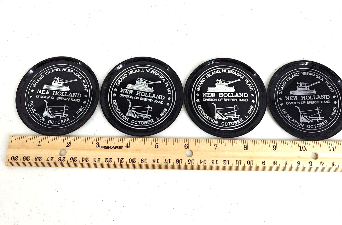 4 Sperry Rand New Holland Grand Island Neb Plant Coasters Oct 1966 Combine