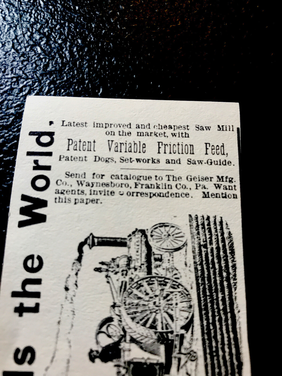 1889 Peerless Engines Farm Tractor Advertising – Waynesboro – Pennsylvania