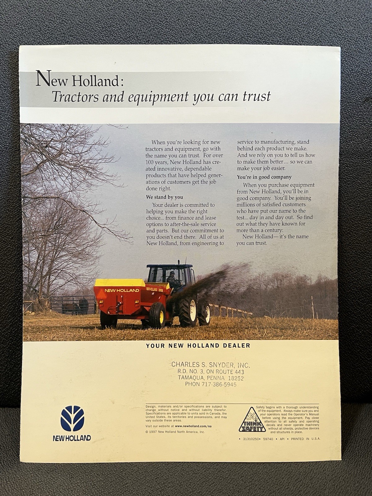 New Holland Side Delivery Spreader Sales Brochure