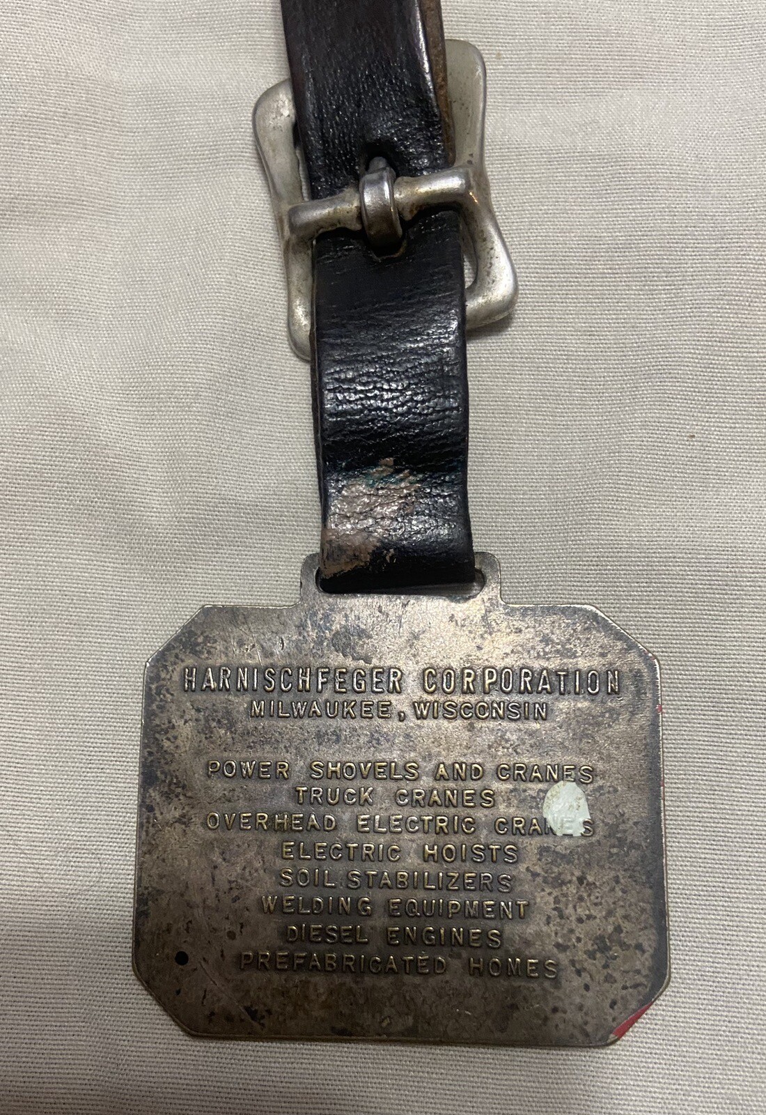 Vintage Watch Fob P & H Dragline Power Shovel Crane Harnischfeger Milwaukee