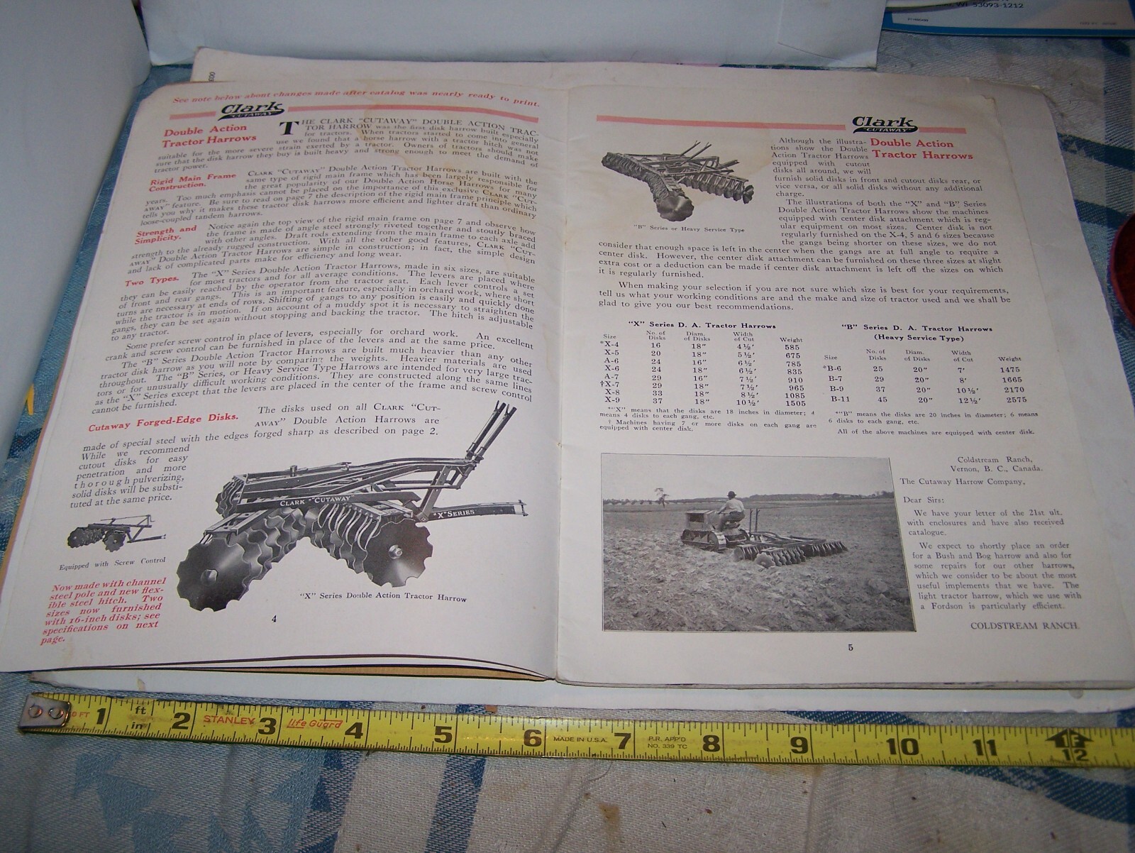 CLARK CUTAWAY Farm Implement Sales Catalog Horse Drawn Tractor Sulky Disc Harrow