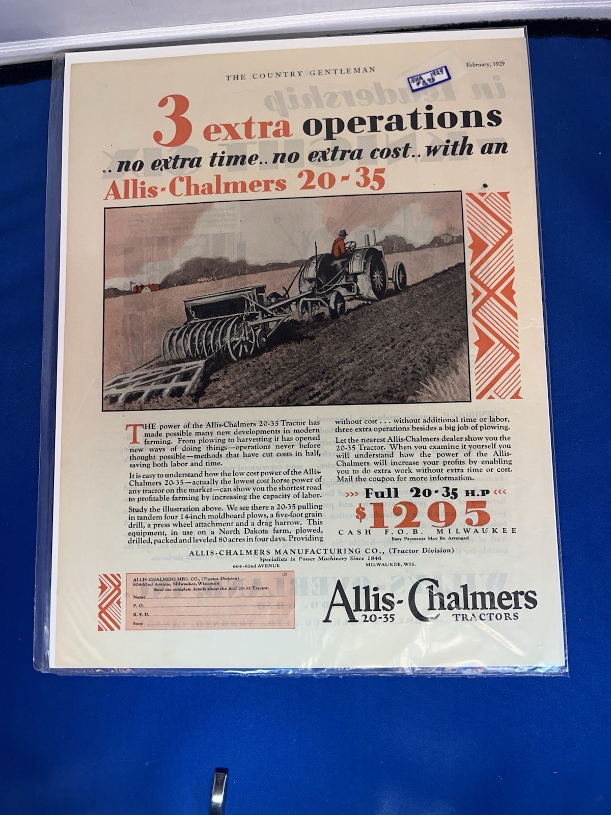A LOT OF 18 VINTAGE ORIGINAL FARM MACHINE ADS-A MUST LOOK!-1897 TO 1940