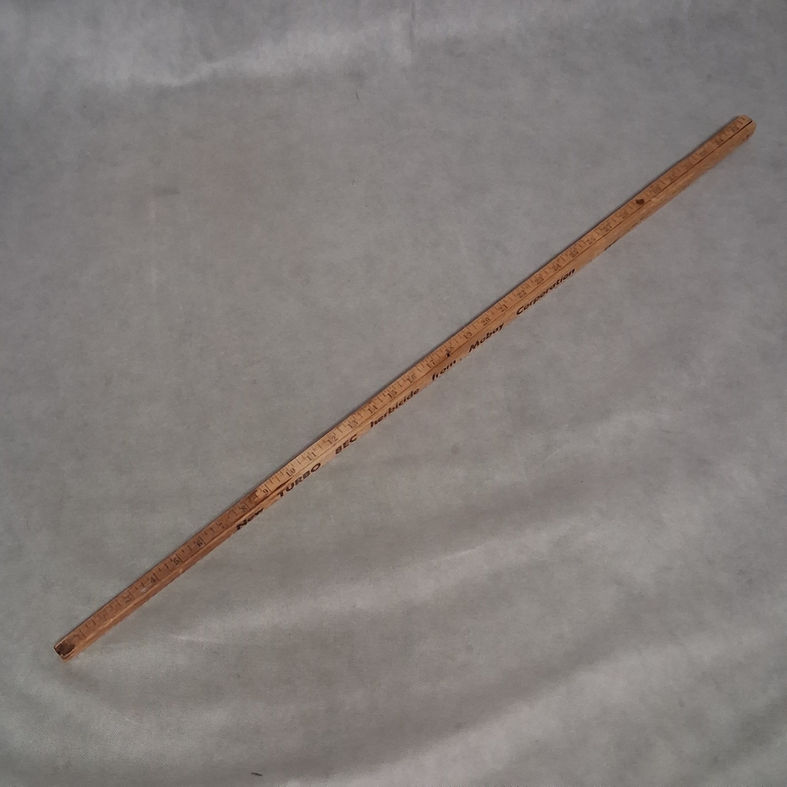 Vintage Agricultural Turbo 8EC Herbicide Advertising Wooden Yard Stick Square