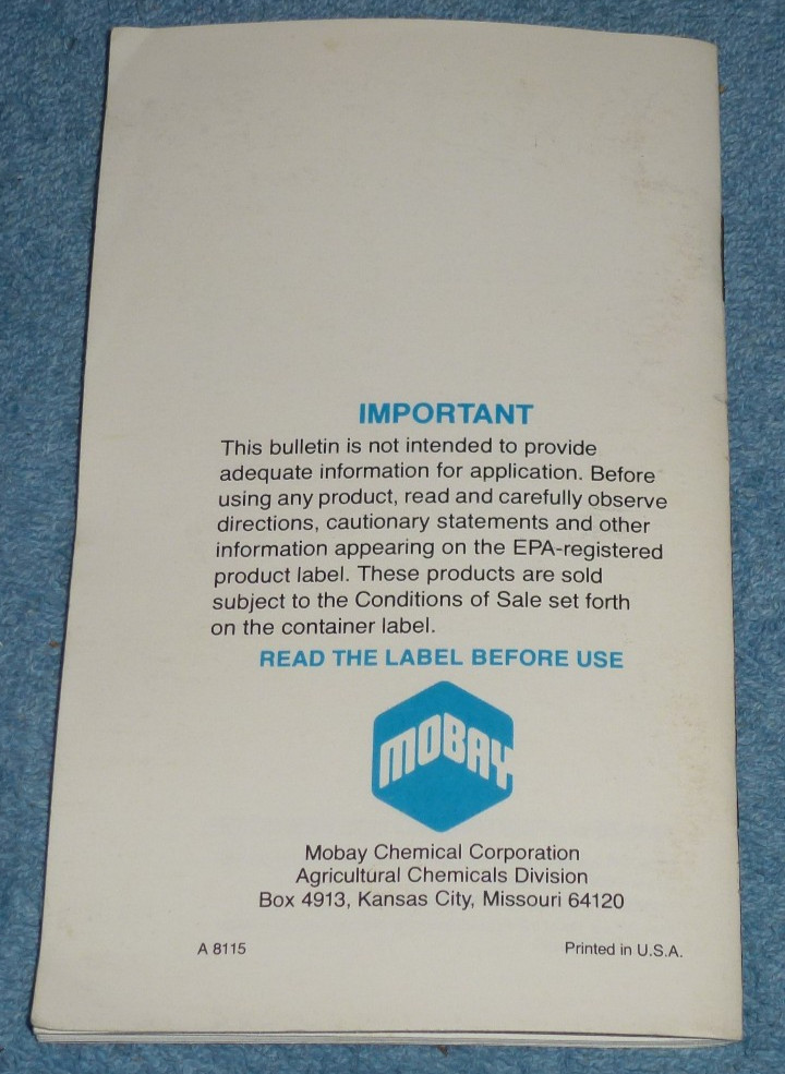 1980 Amaze Corn Insecticide Mobay Chemical Farm Advertising Pocket Fact Notebook