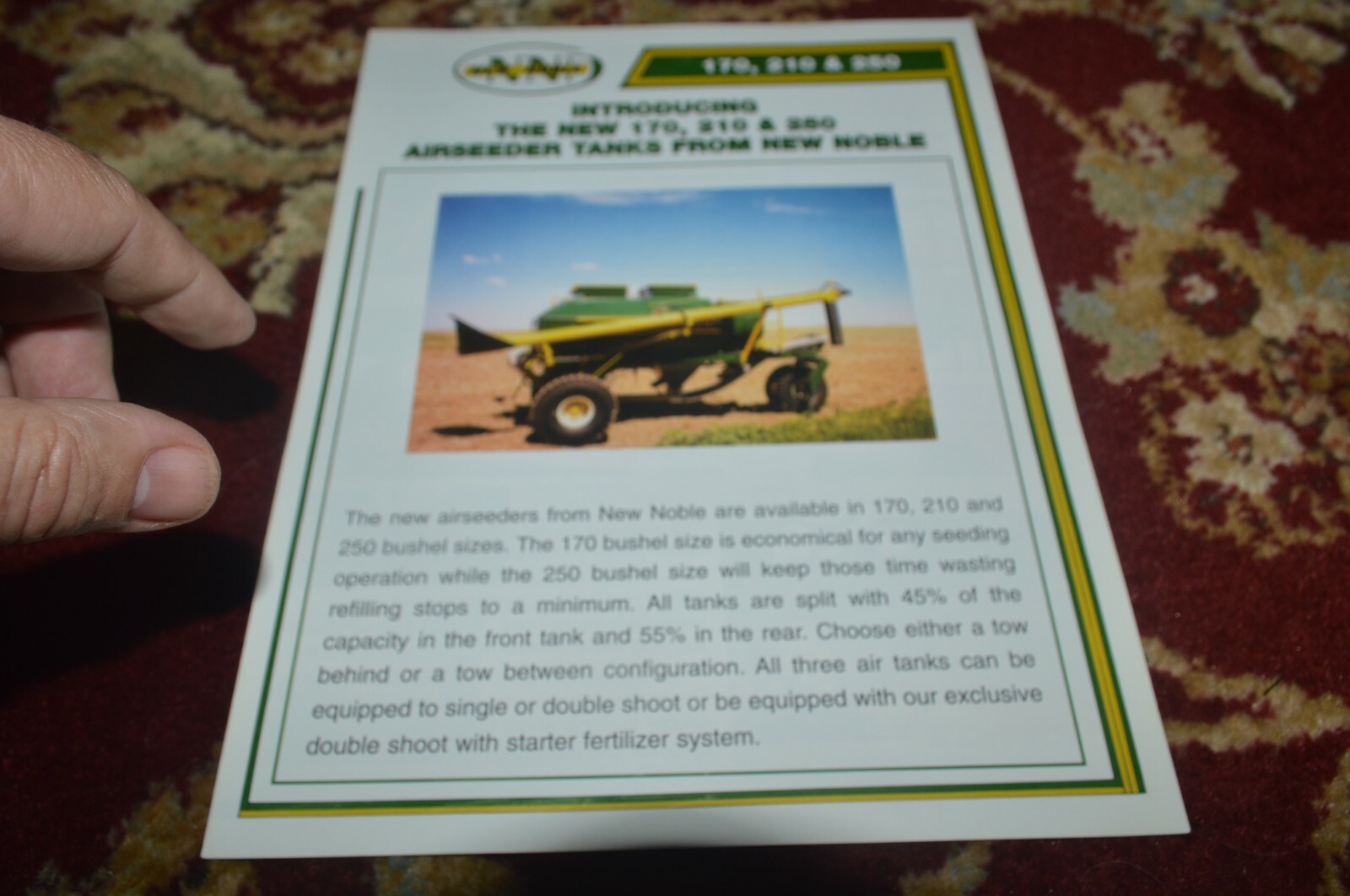 Noble 170 210 250 Airseeder Tanks Brochure FCCA