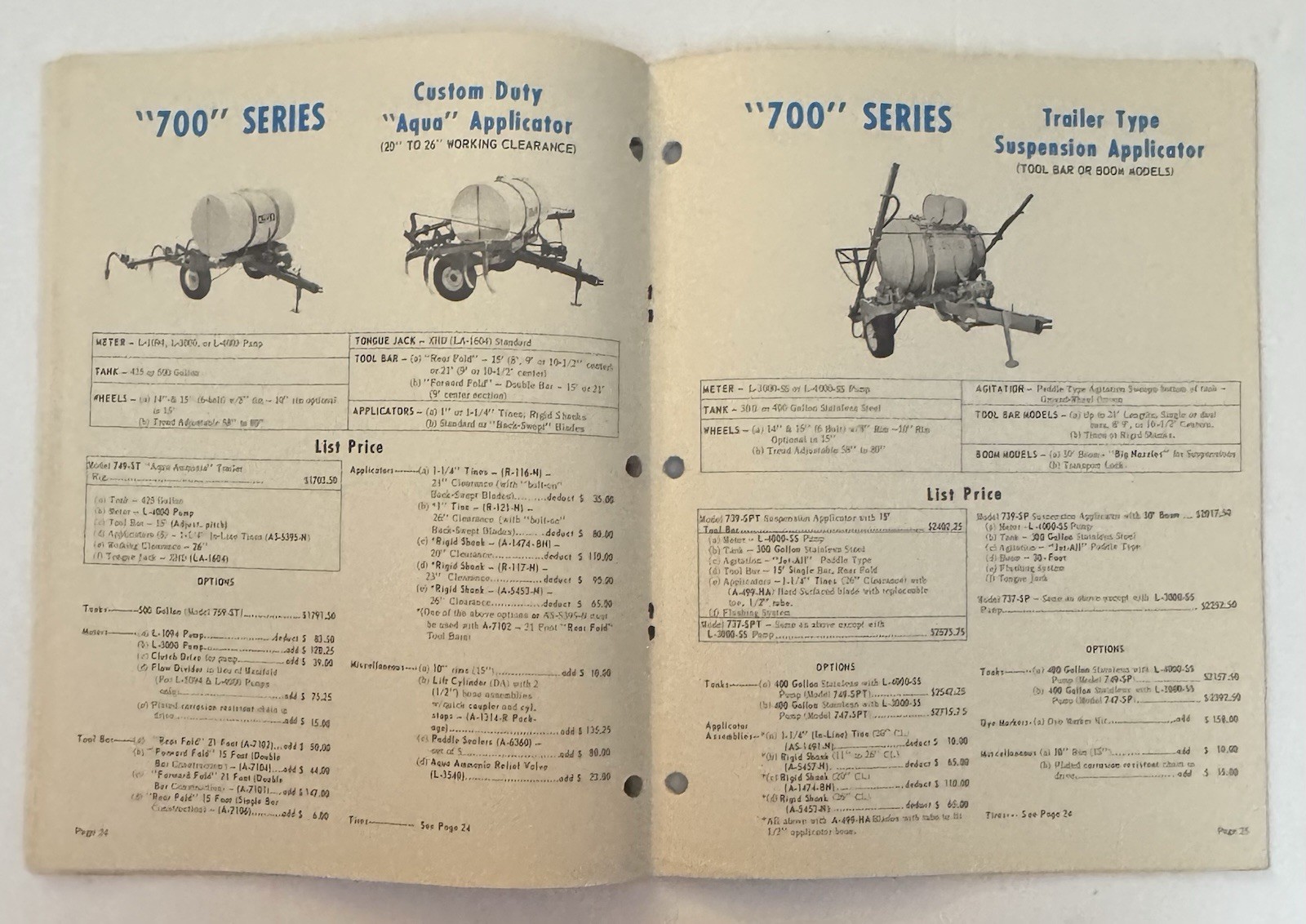 Vintage 1971 BLUE John Blue Company Machine Catalog 1970 1971 Prices Farming