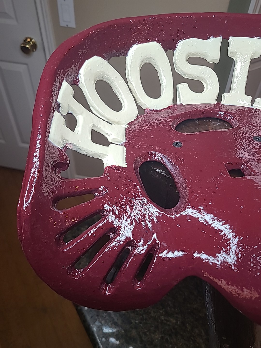 HOOSIER Cast Iron Tractor Seat Custom Made STOOL One Of A Kind IU Colors