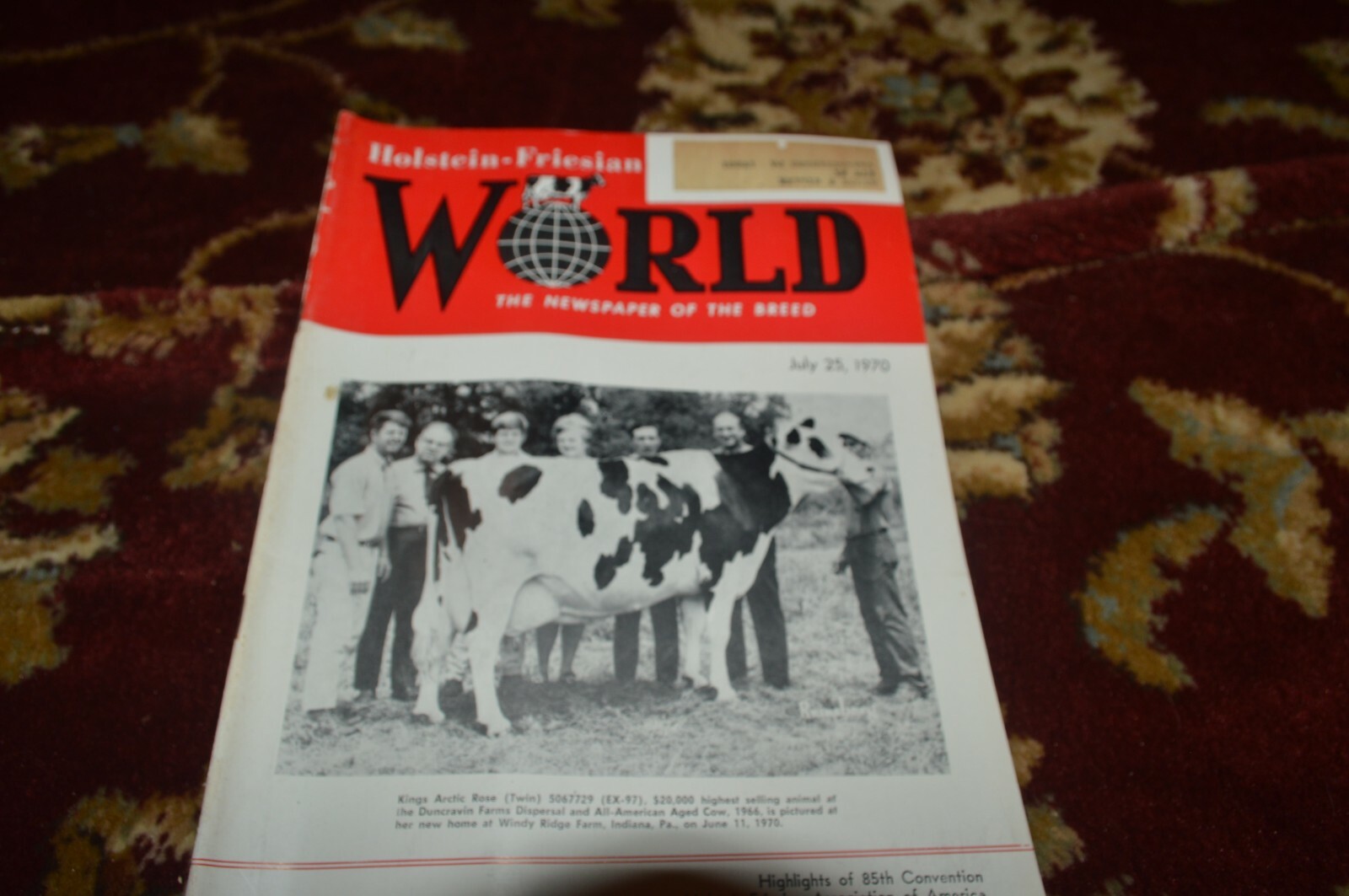 Holstein Friesian World July 25, 1970 Brochure CGPA