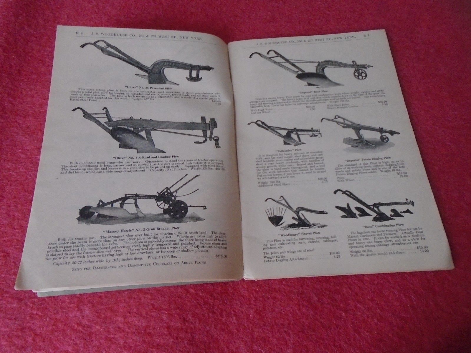 Scarce Vintage 1929 J S Woodhouse Agricultural Implements Machines Catalogue B