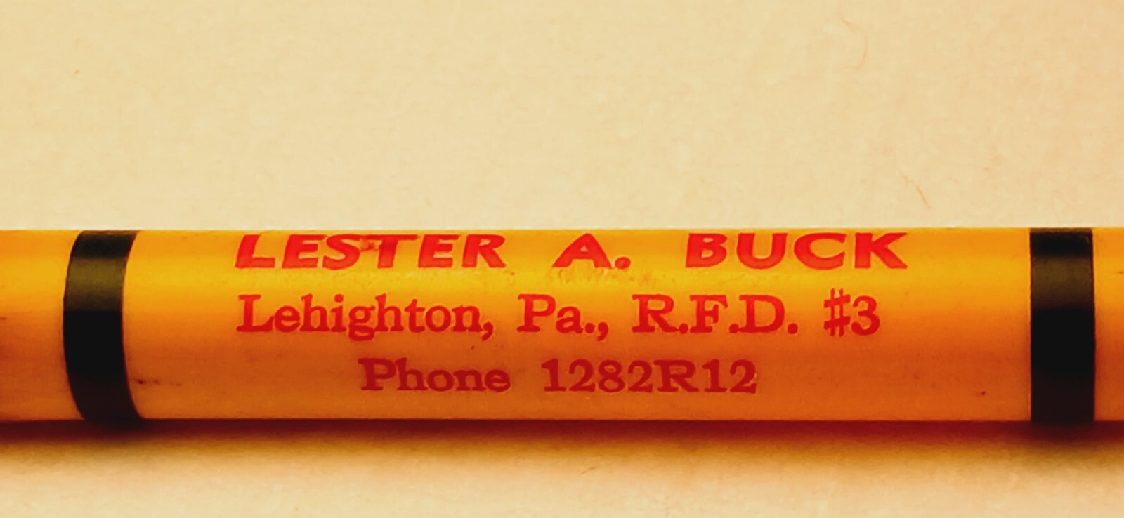 « NEW IDEA *Lester A. Buck*Leighton, Pa.*Phone 1282R13 » GRAPHITE Bullet Pencil
