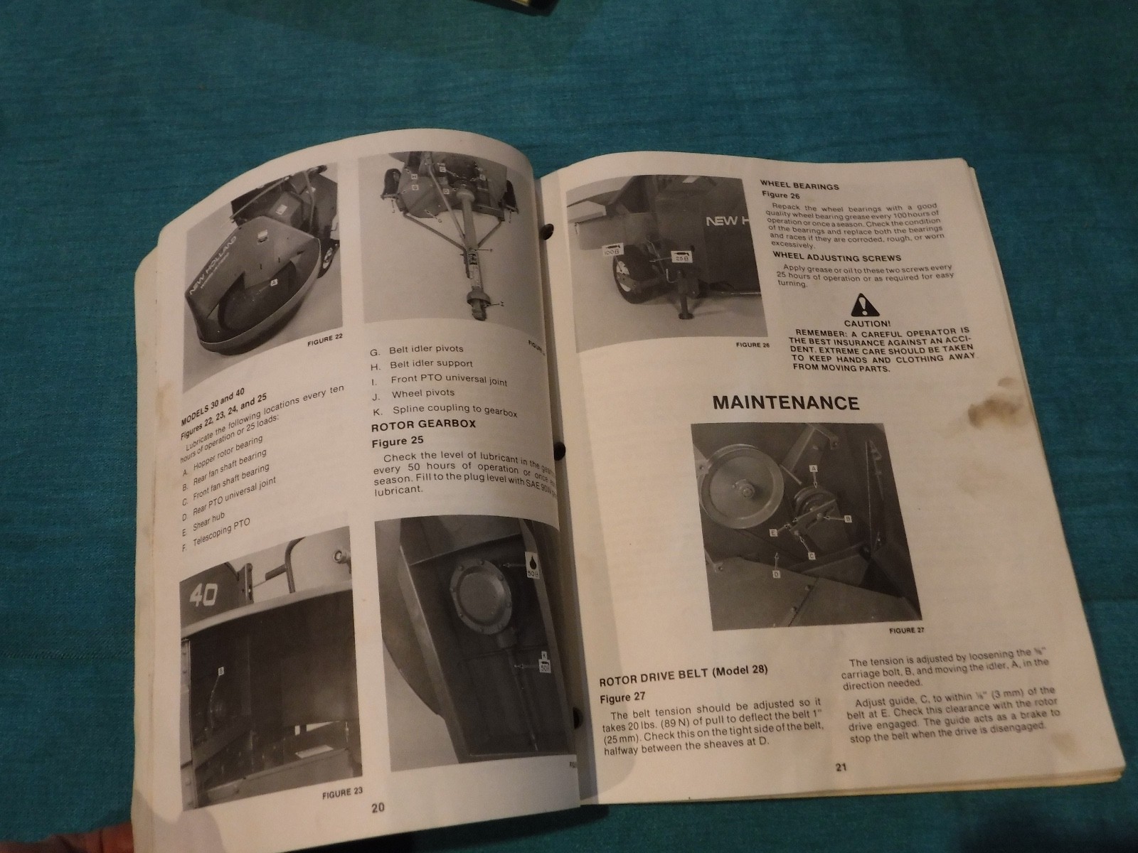 Whirl-A-Feed Blower Operator&rsquo;s Manual 28 30 40 Sperry New Holland BOOKLET