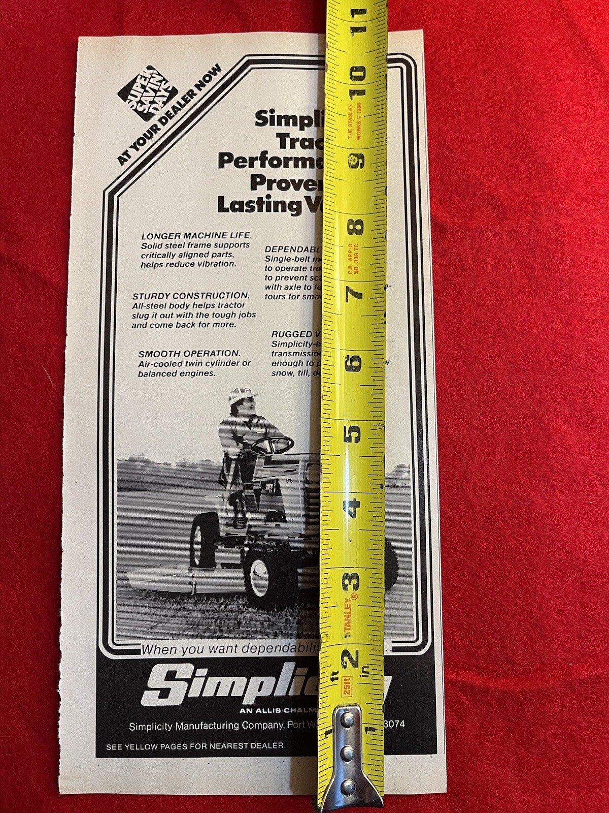 Vintage 1981 Simplicity Tractor Print Ad Lawn Garden Mowing Ad Only